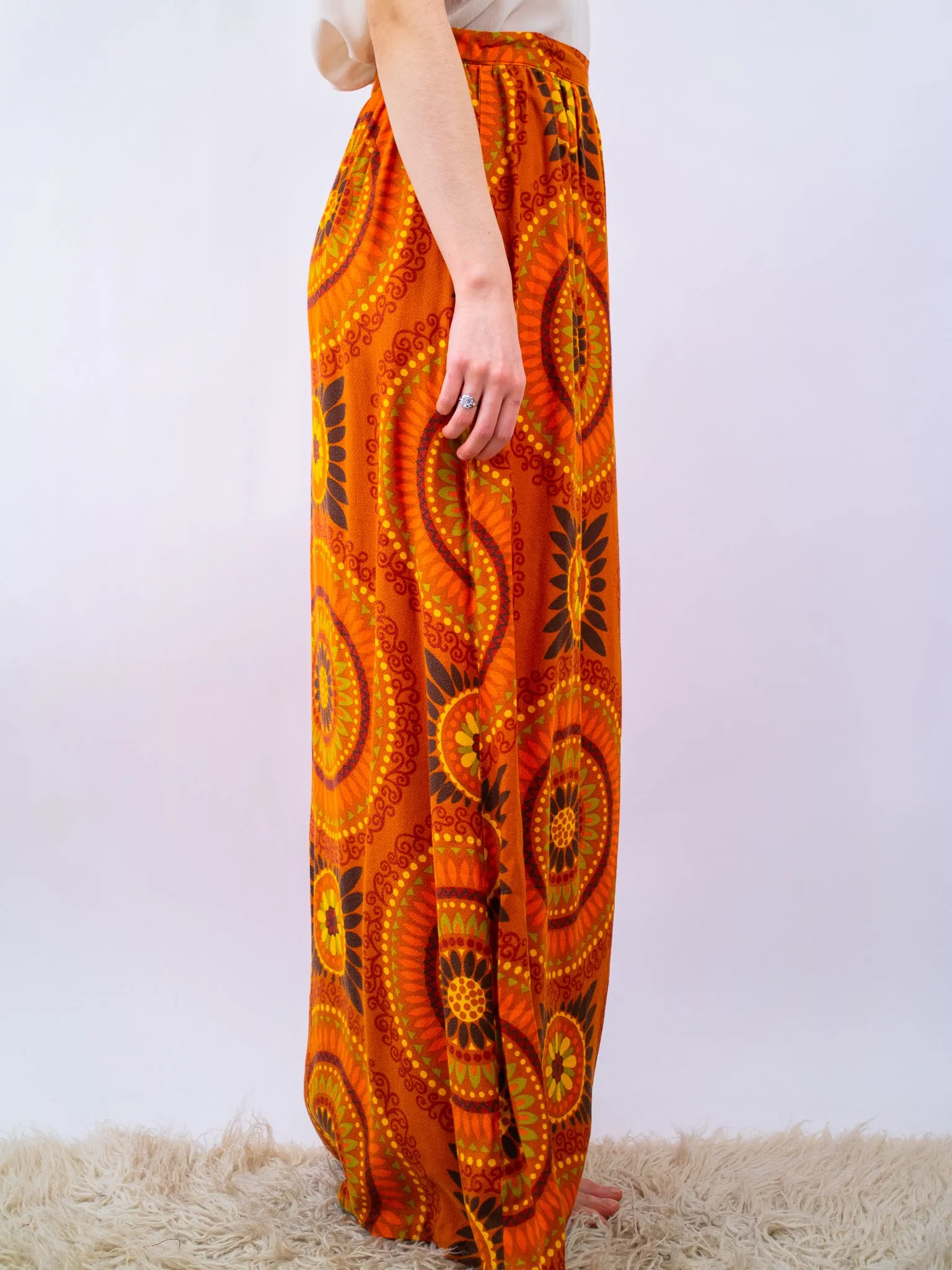 1960's handmade psychedelic maxi skirt