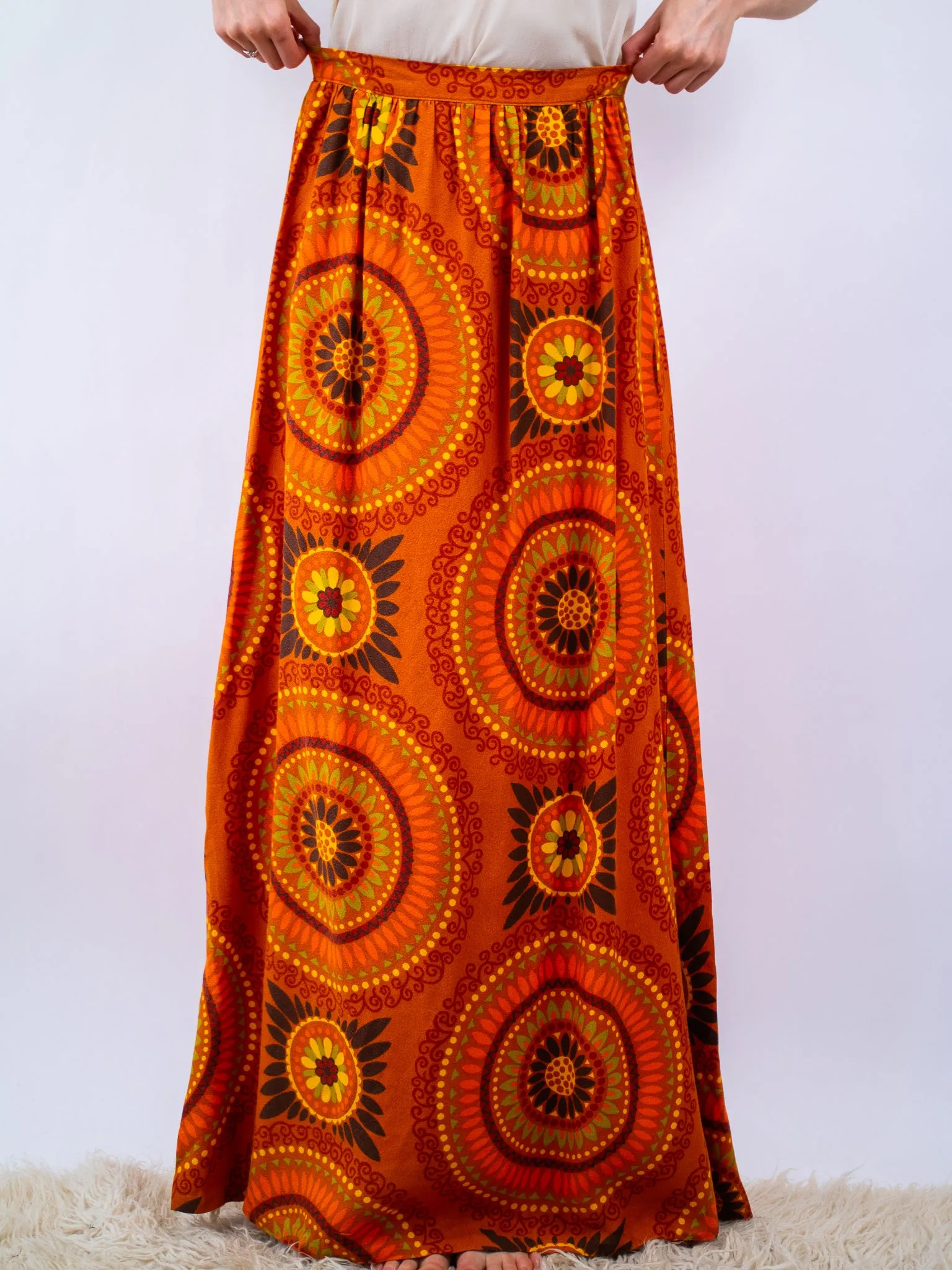 1960's handmade psychedelic maxi skirt