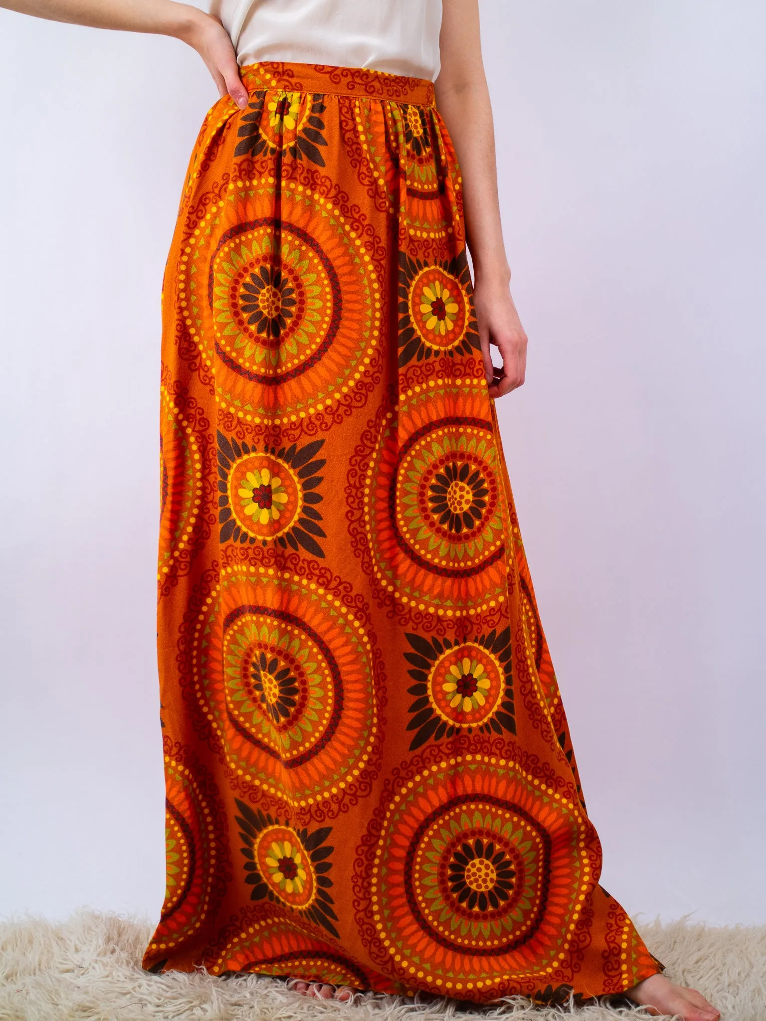 1960's handmade psychedelic maxi skirt