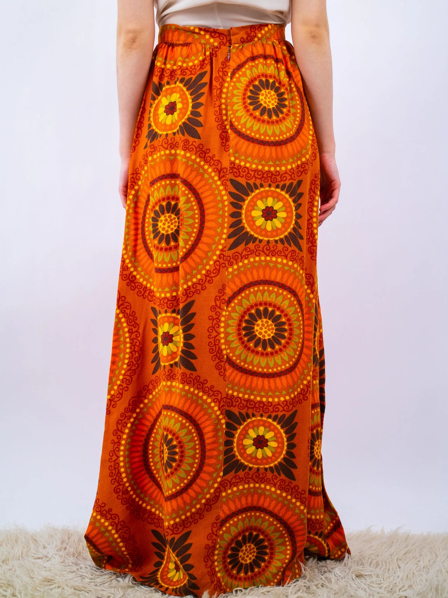 1960's handmade psychedelic maxi skirt