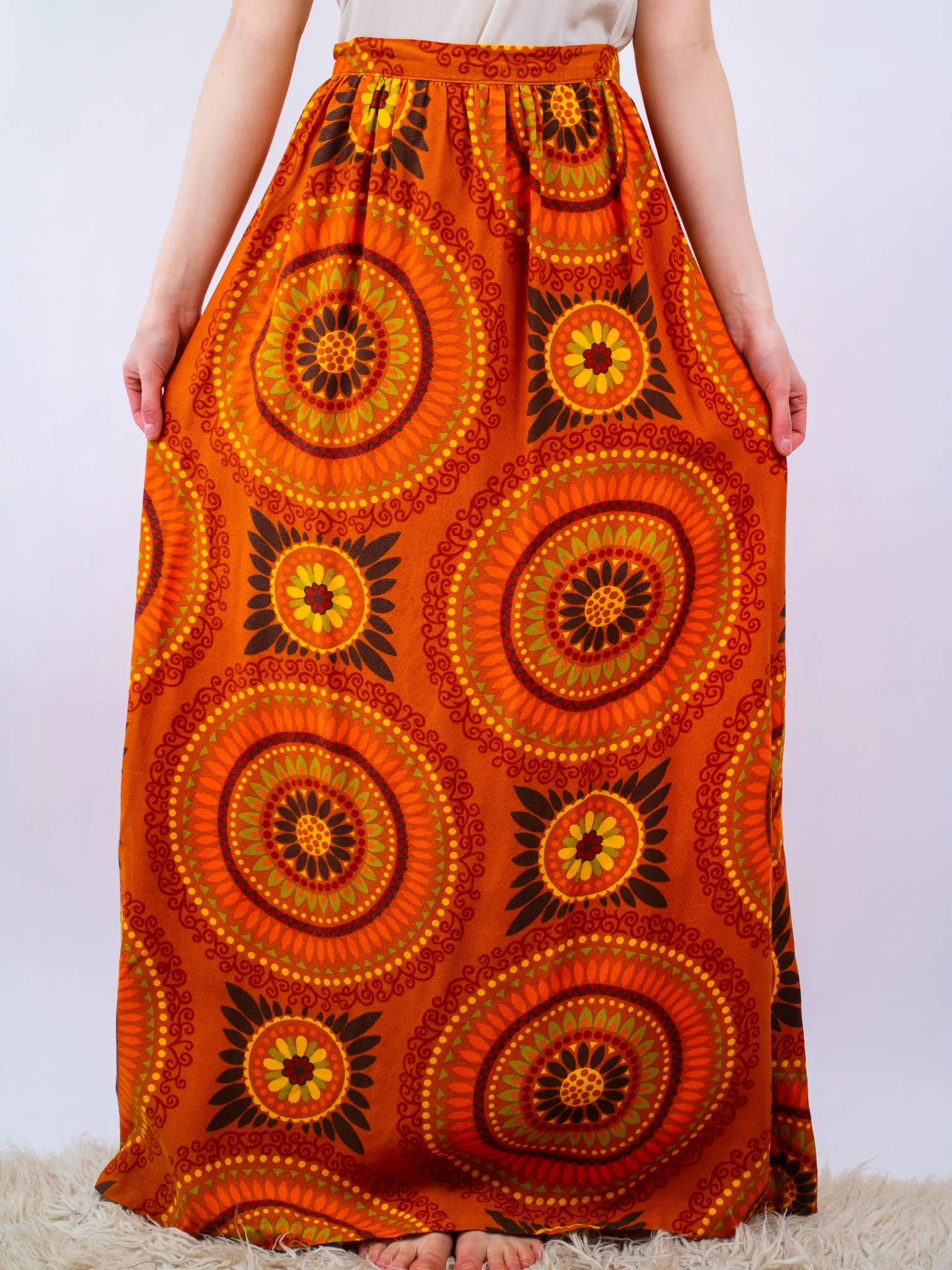 1960's handmade psychedelic maxi skirt