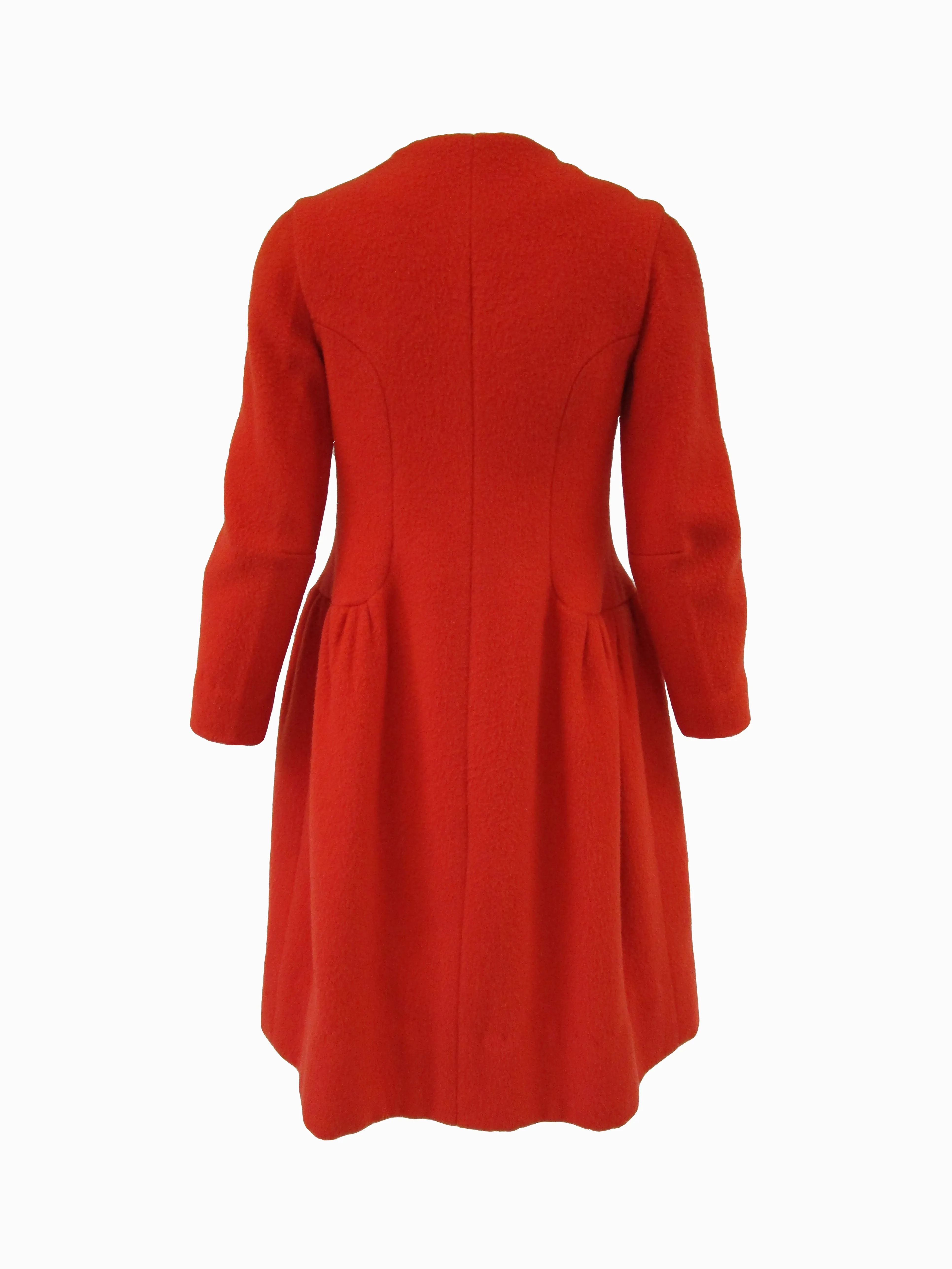 1970s Mod Orange Wool Coat Dress