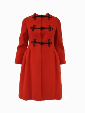 1970s Mod Orange Wool Coat Dress