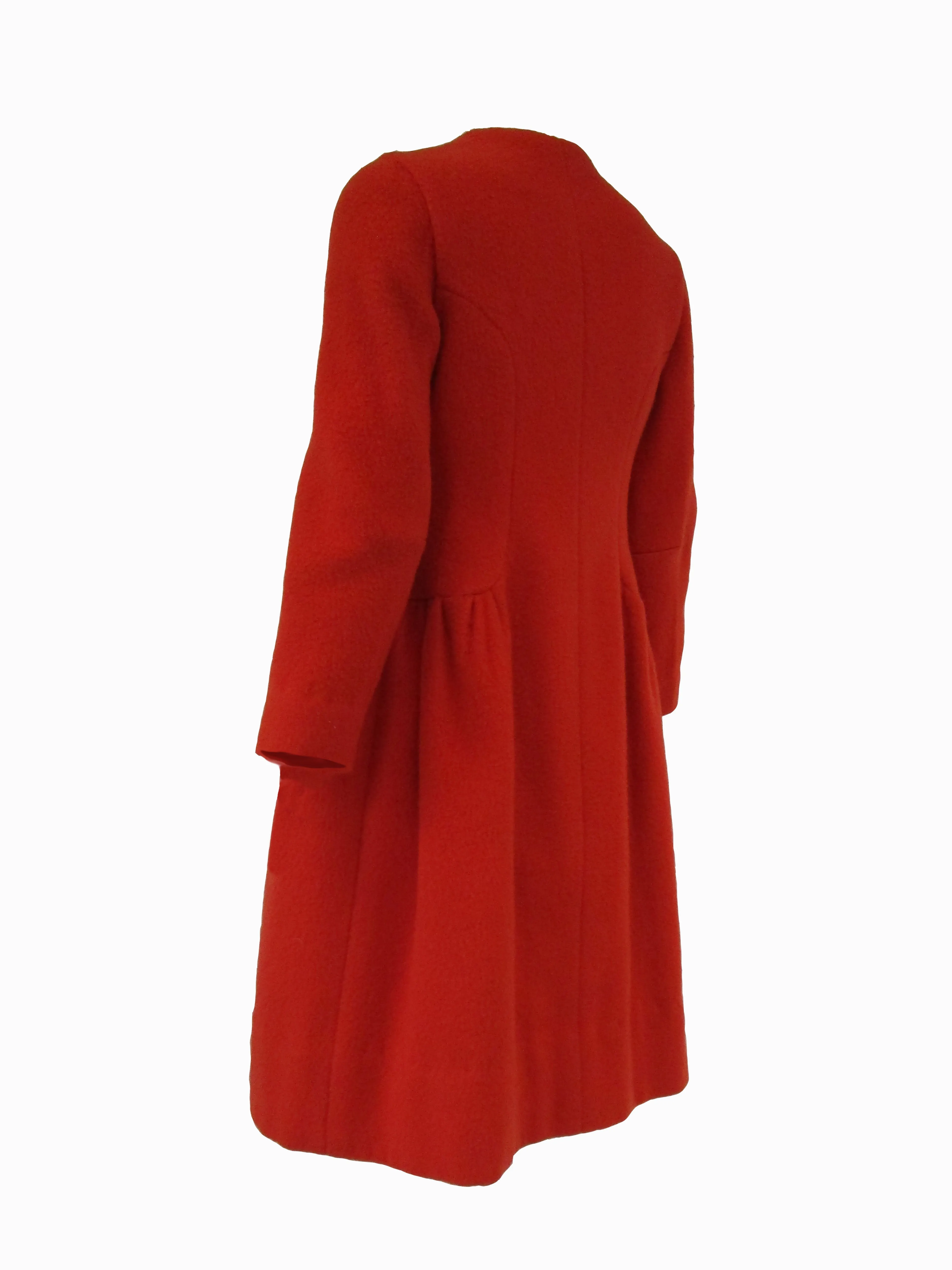 1970s Mod Orange Wool Coat Dress