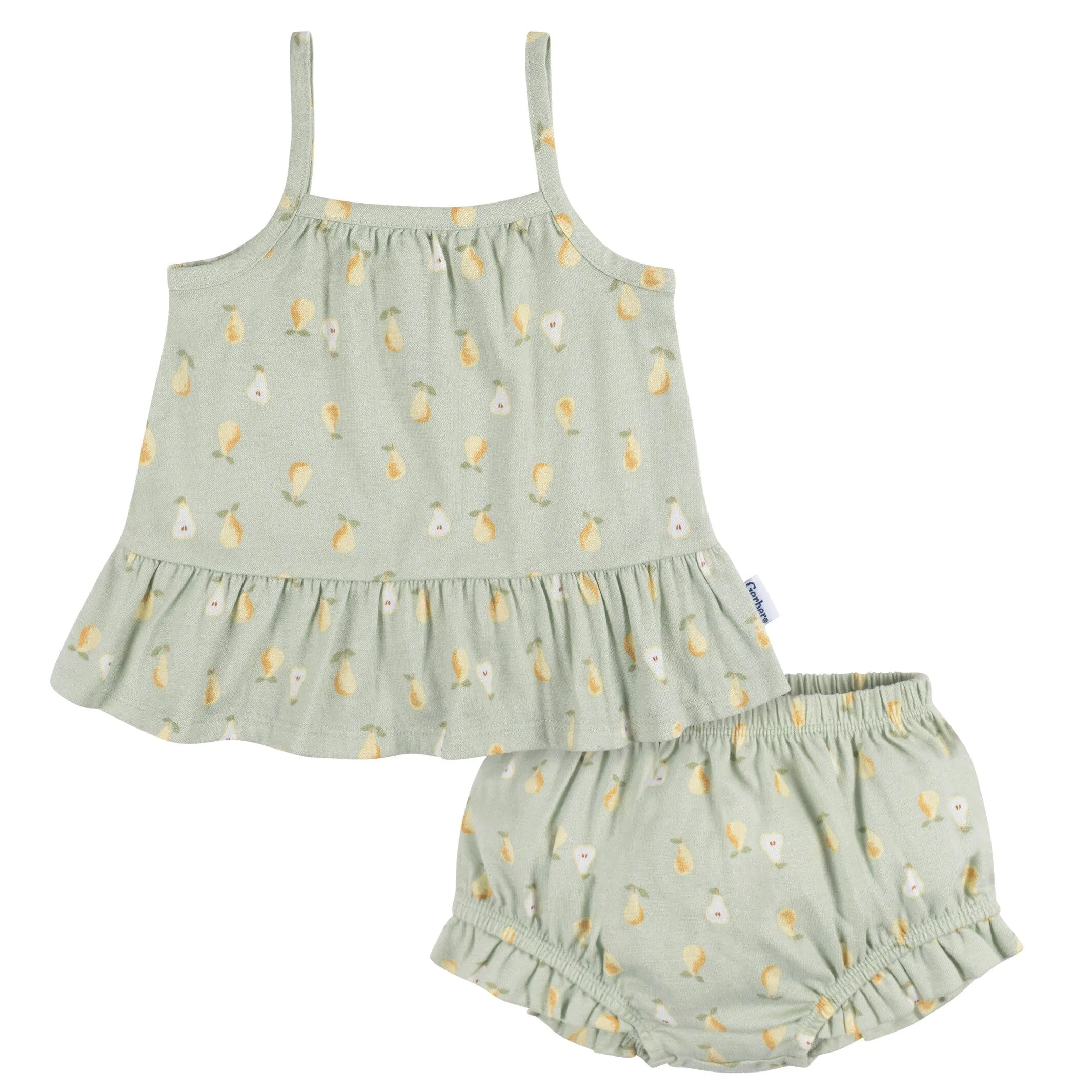 2-Piece Baby Girls Pears Tank Top and Diaper Cover Set