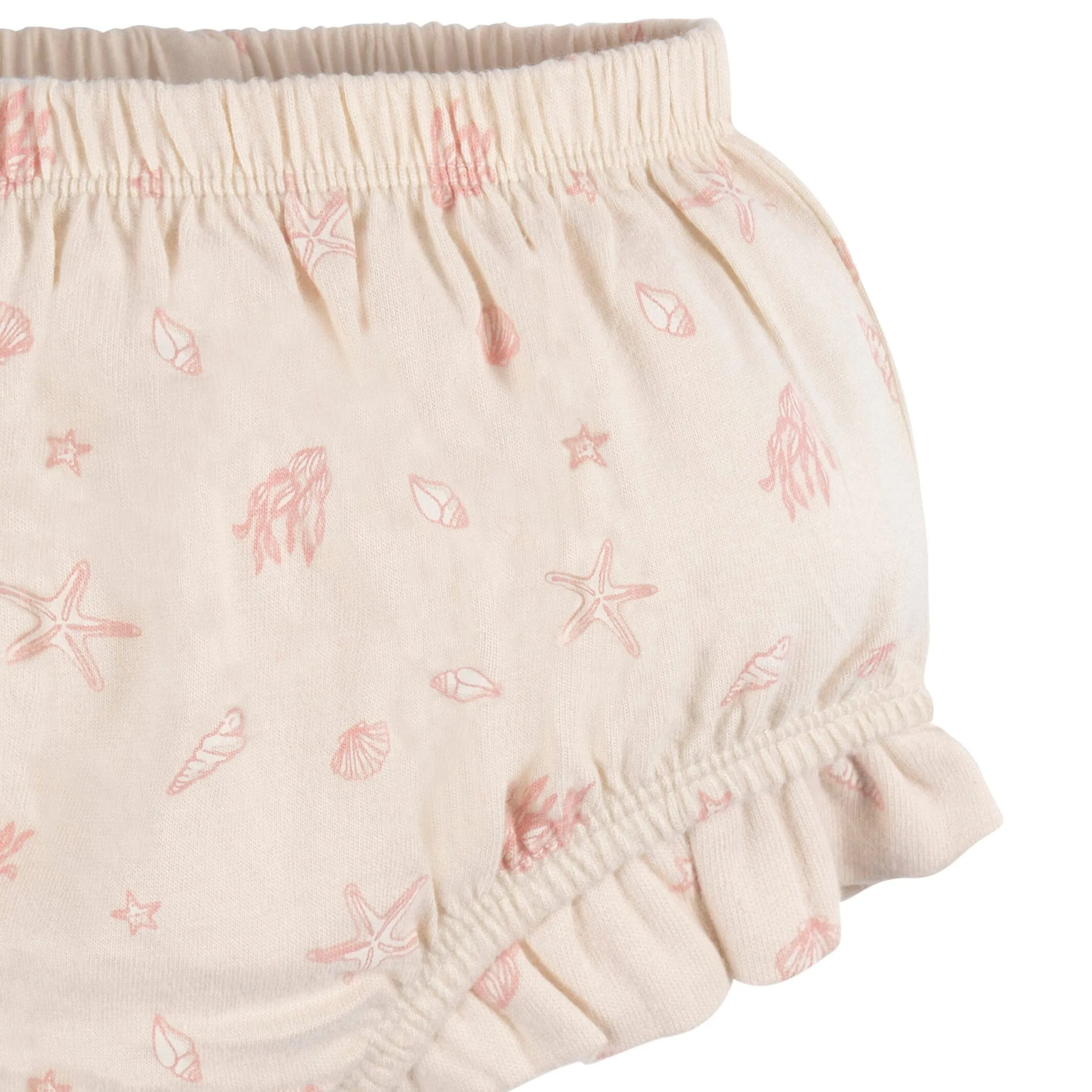 2-Piece Baby Girls Seashells Tank Top and Diaper Cover Set