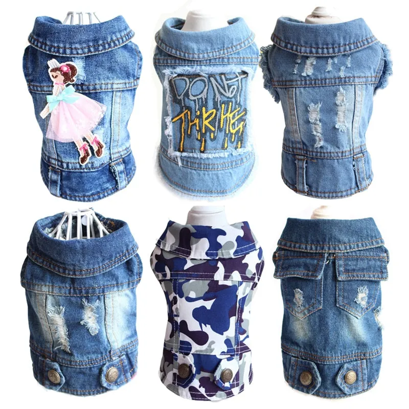 2020 Spring Denim Dog Vest Graffiti Tassel Clothes for Small Dogs Shih Tzu Yorkshire Puppy Jeans Jacket for Chihuahua ropa perro