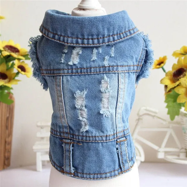 2020 Spring Denim Dog Vest Graffiti Tassel Clothes for Small Dogs Shih Tzu Yorkshire Puppy Jeans Jacket for Chihuahua ropa perro