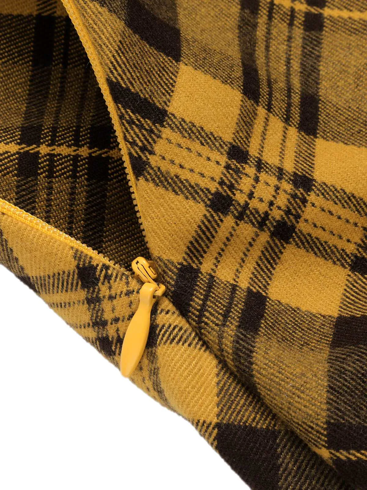 2PCS Yellow 1950s Short Coat & Plaid Dress