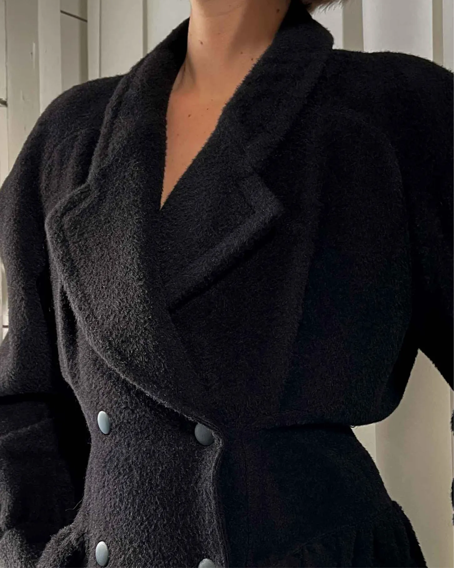 80s Mugler Alpaca Wool Coat | S