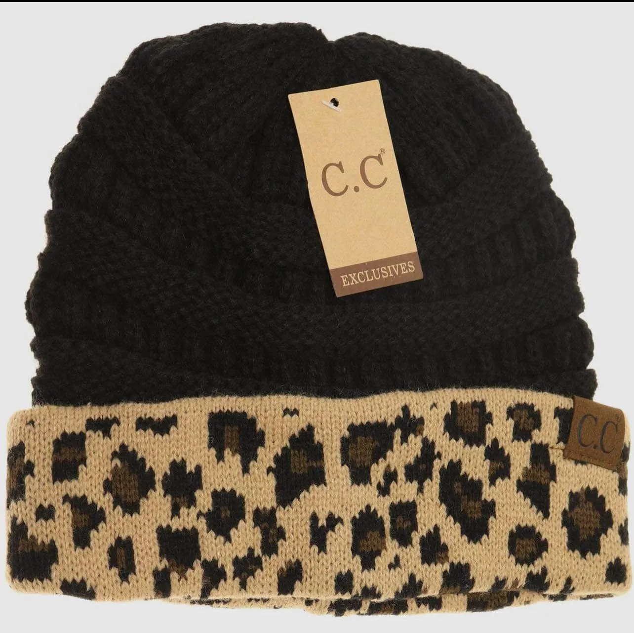 Accessories/Gifts - Matching Cuff Leopard  Print C.C Beanie