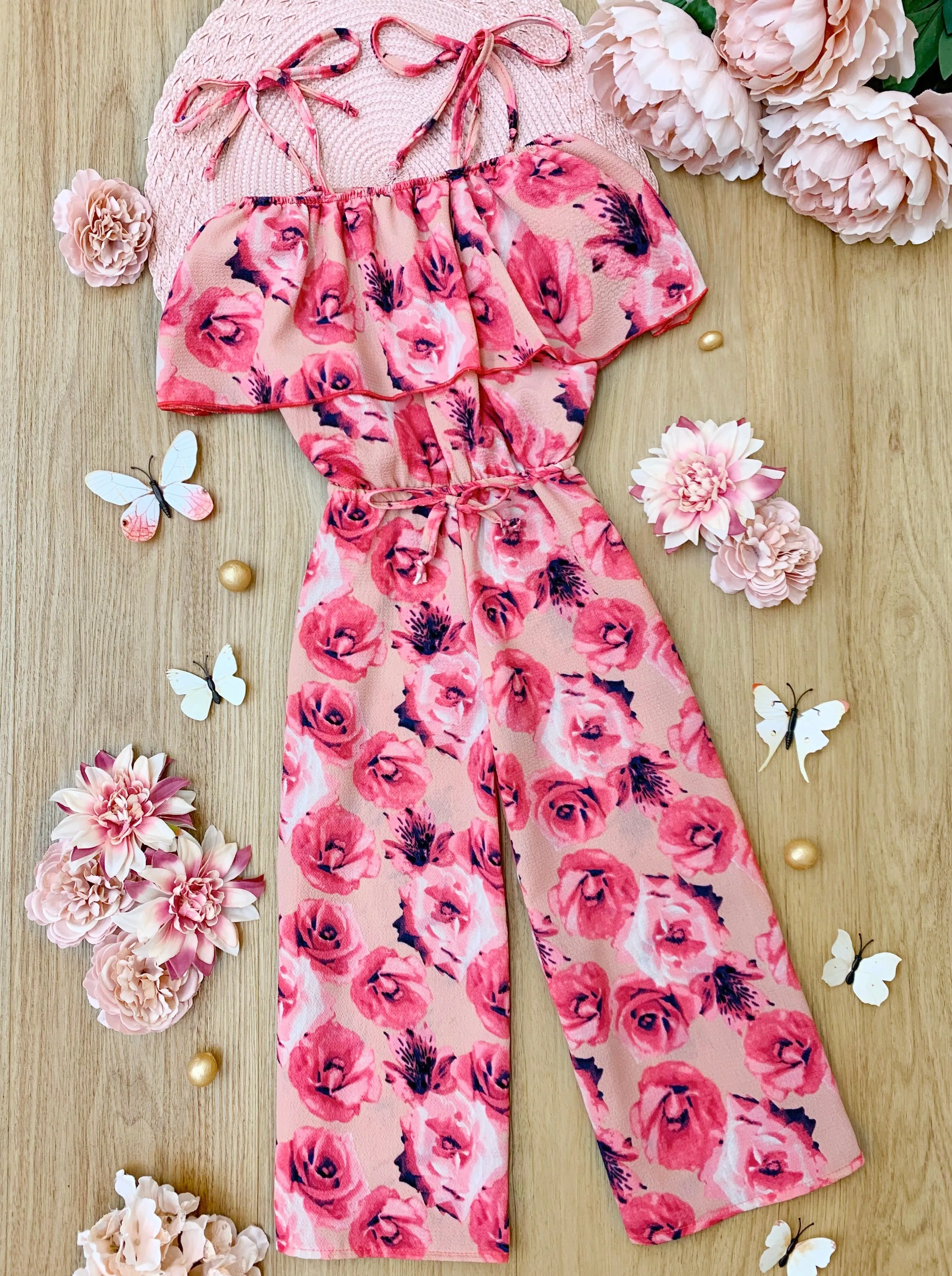 All Rose No Thorn Cold Shoulder Jumpsuit