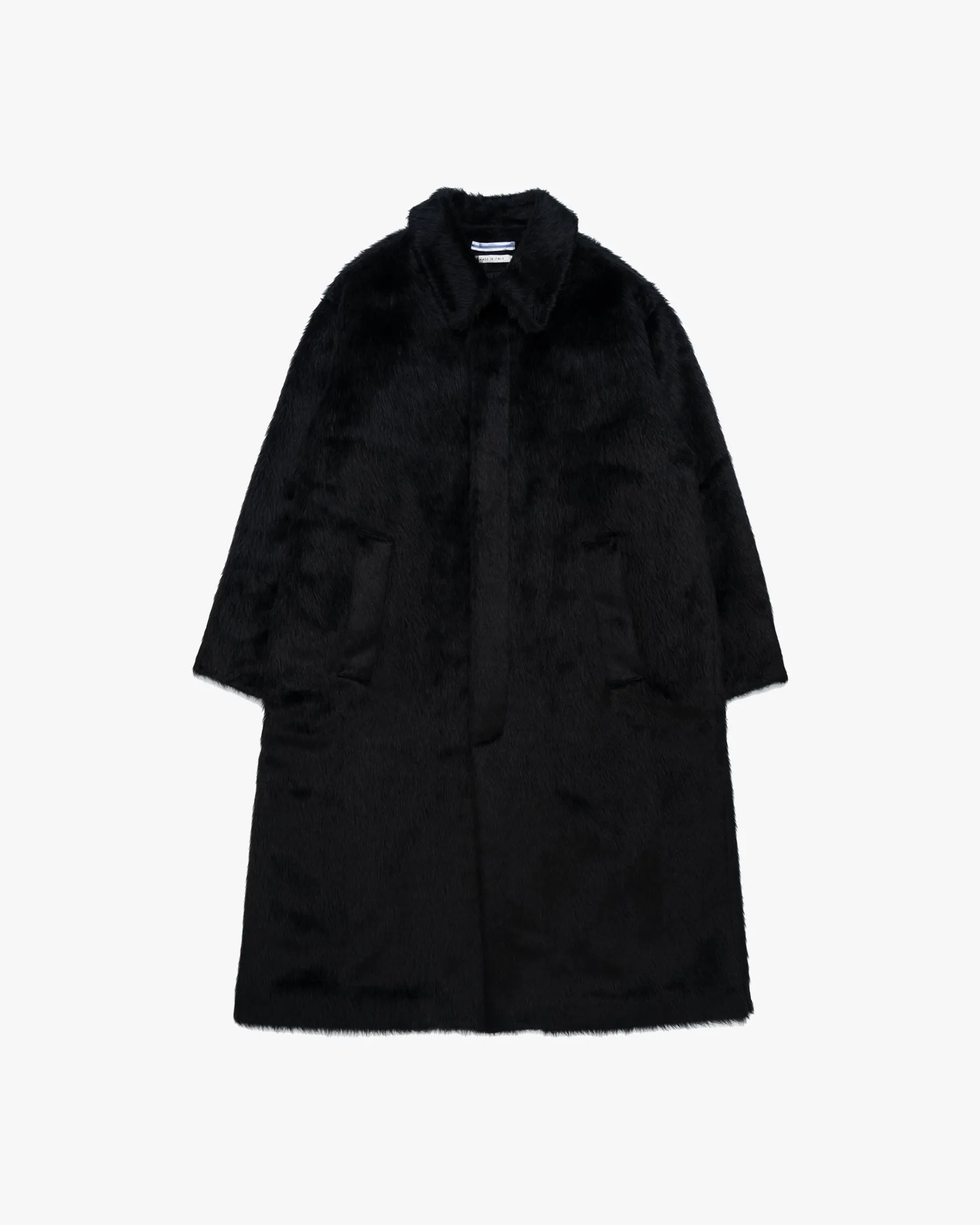 ALPACA OVERSIZED COAT WITH LEATHER PATCH