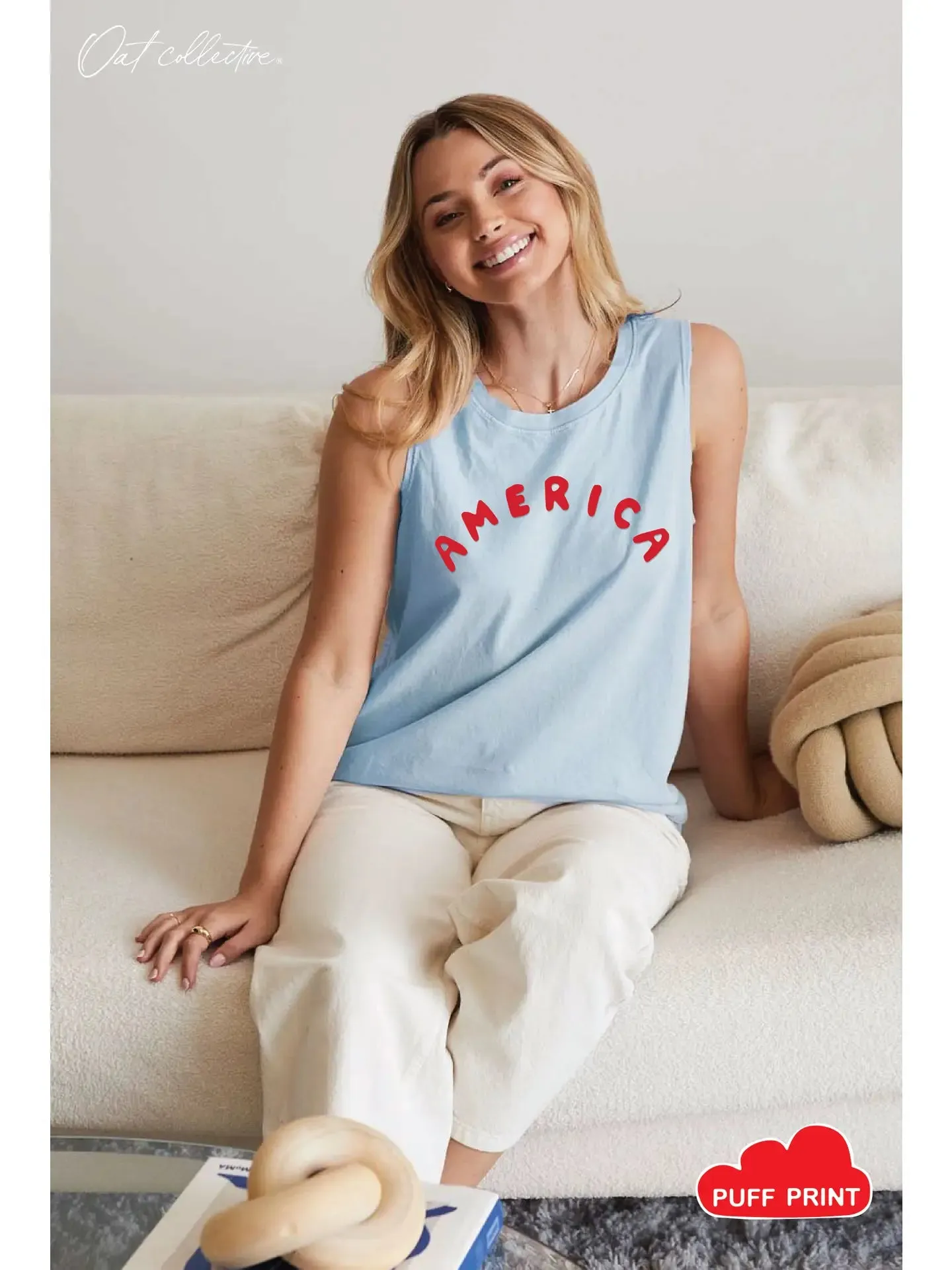 America Puff Mineral Graphic Tank Top