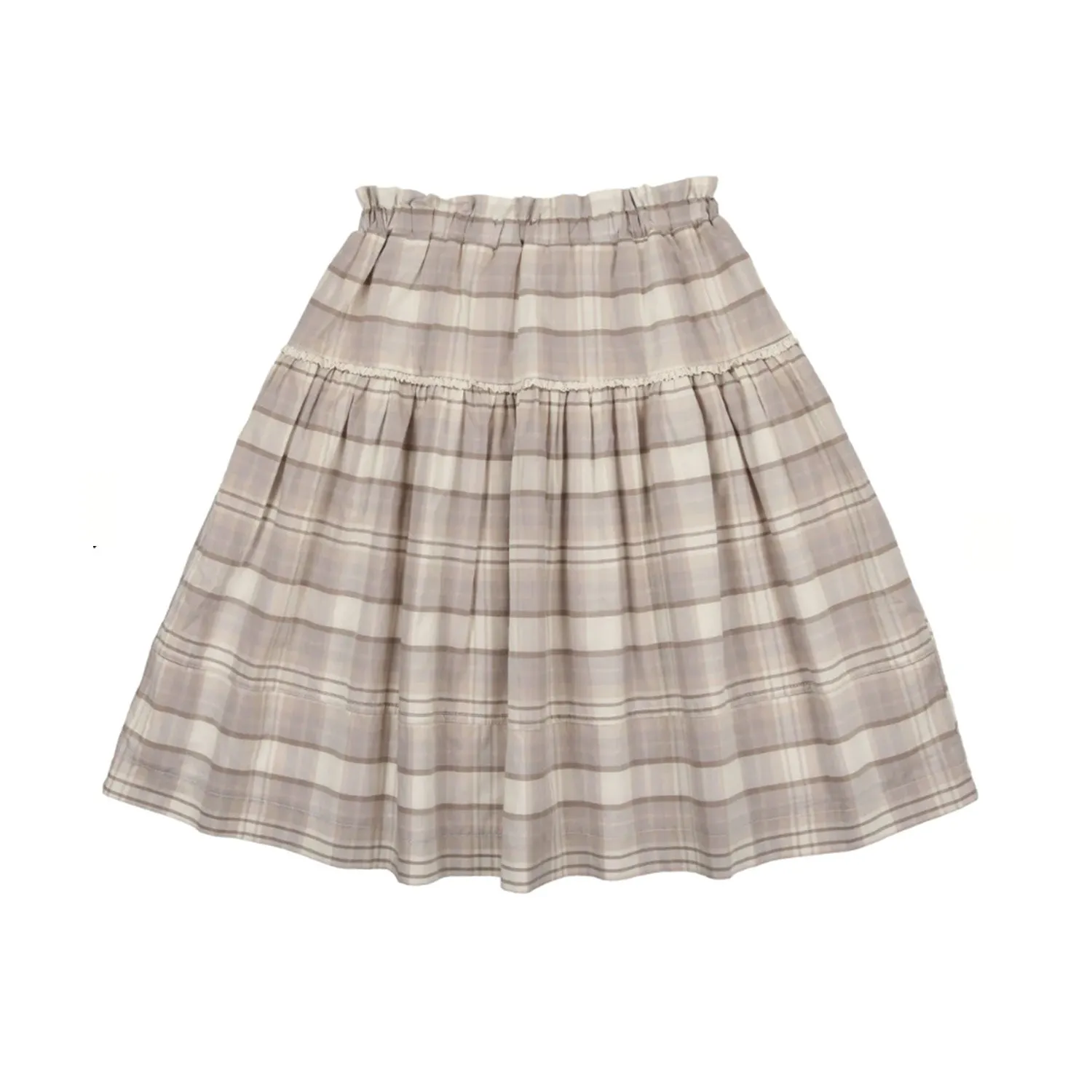 Analogie By Lil Legs Plaid Skirt Taupe Plaid