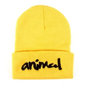 Animal Script Beanie - Gold