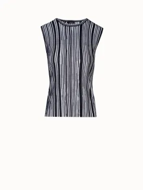 Asagao Striped Top in Silk Wool Blend