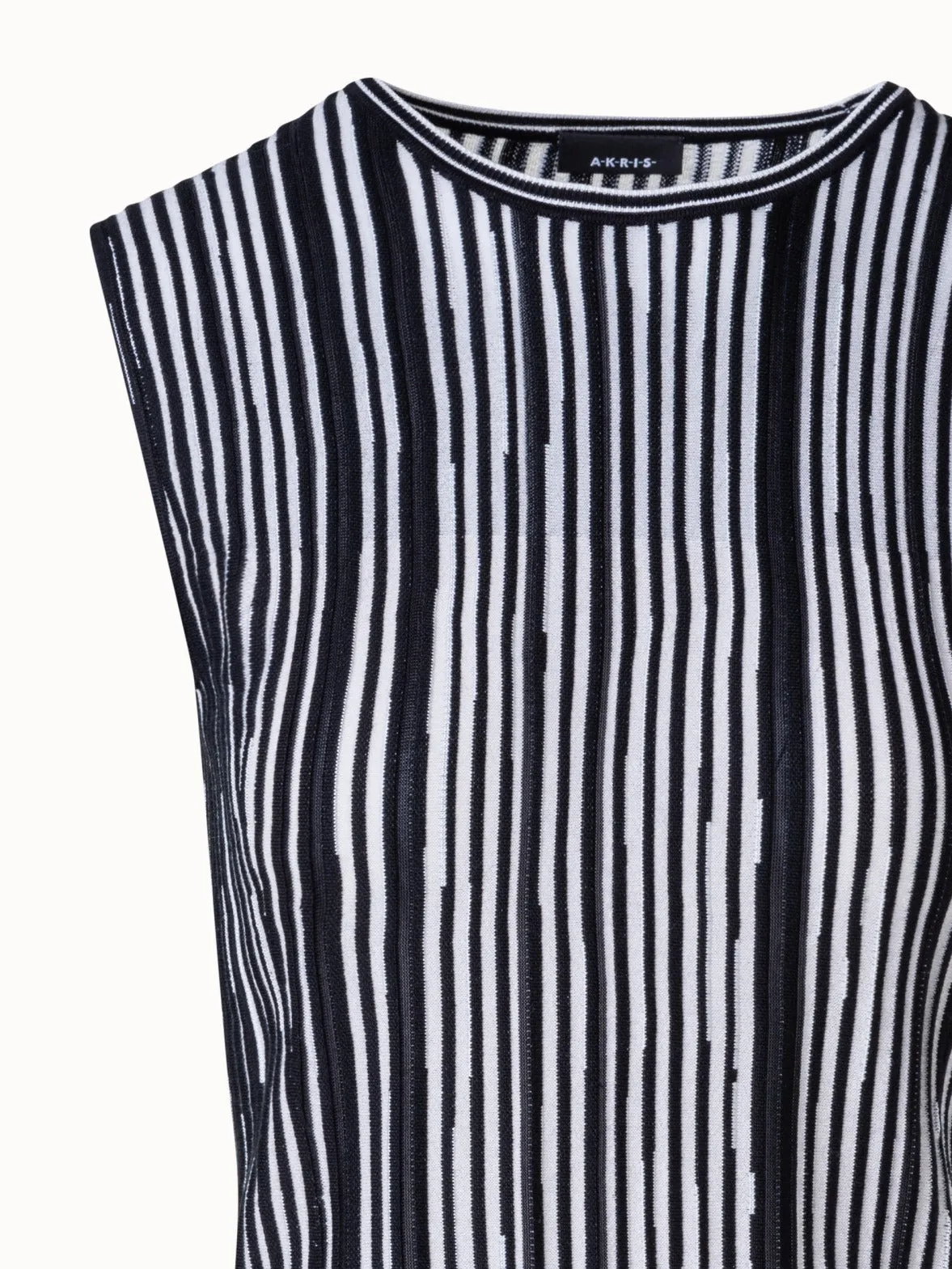 Asagao Striped Top in Silk Wool Blend