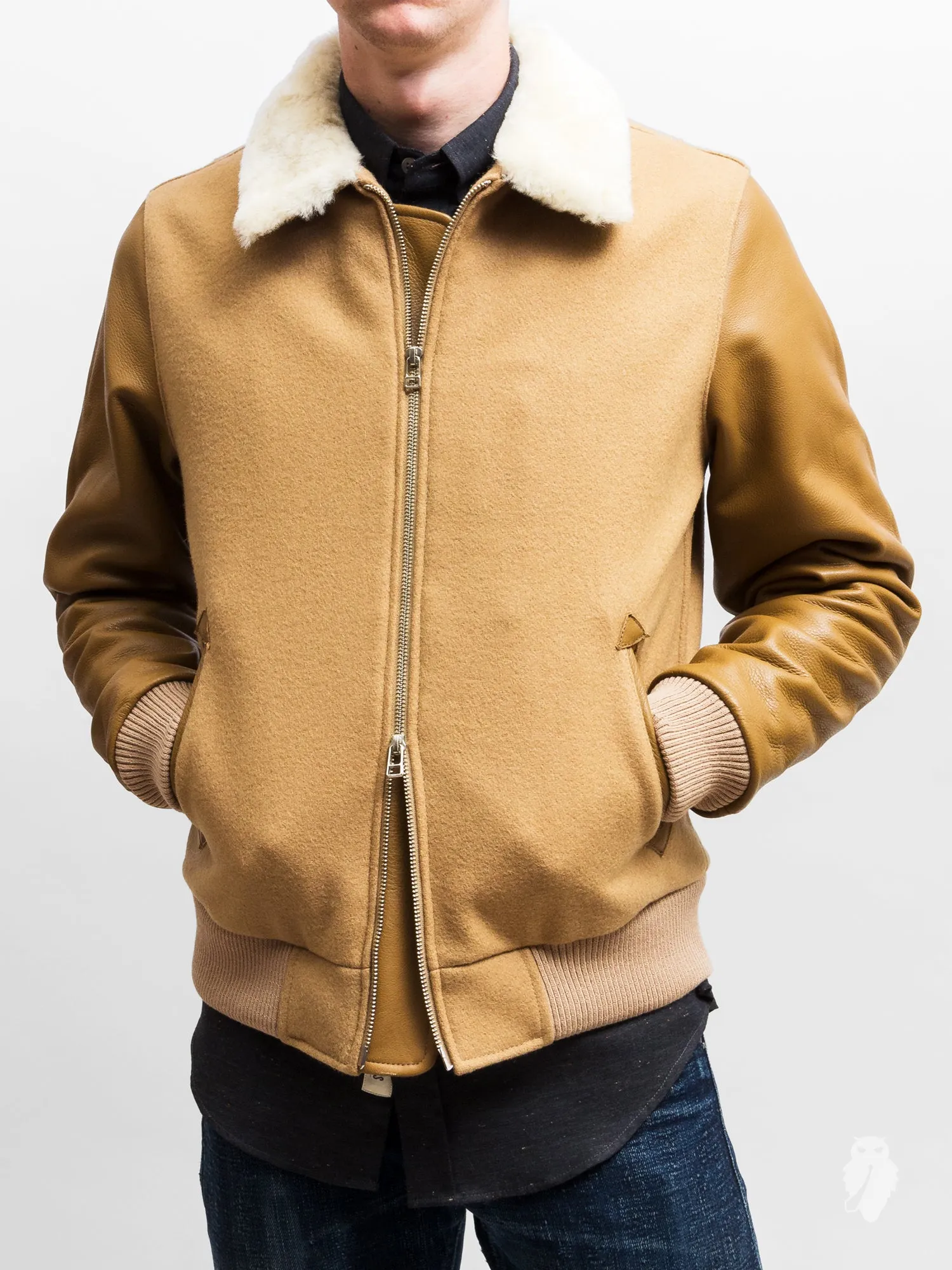 Aviator Jacket in Camel