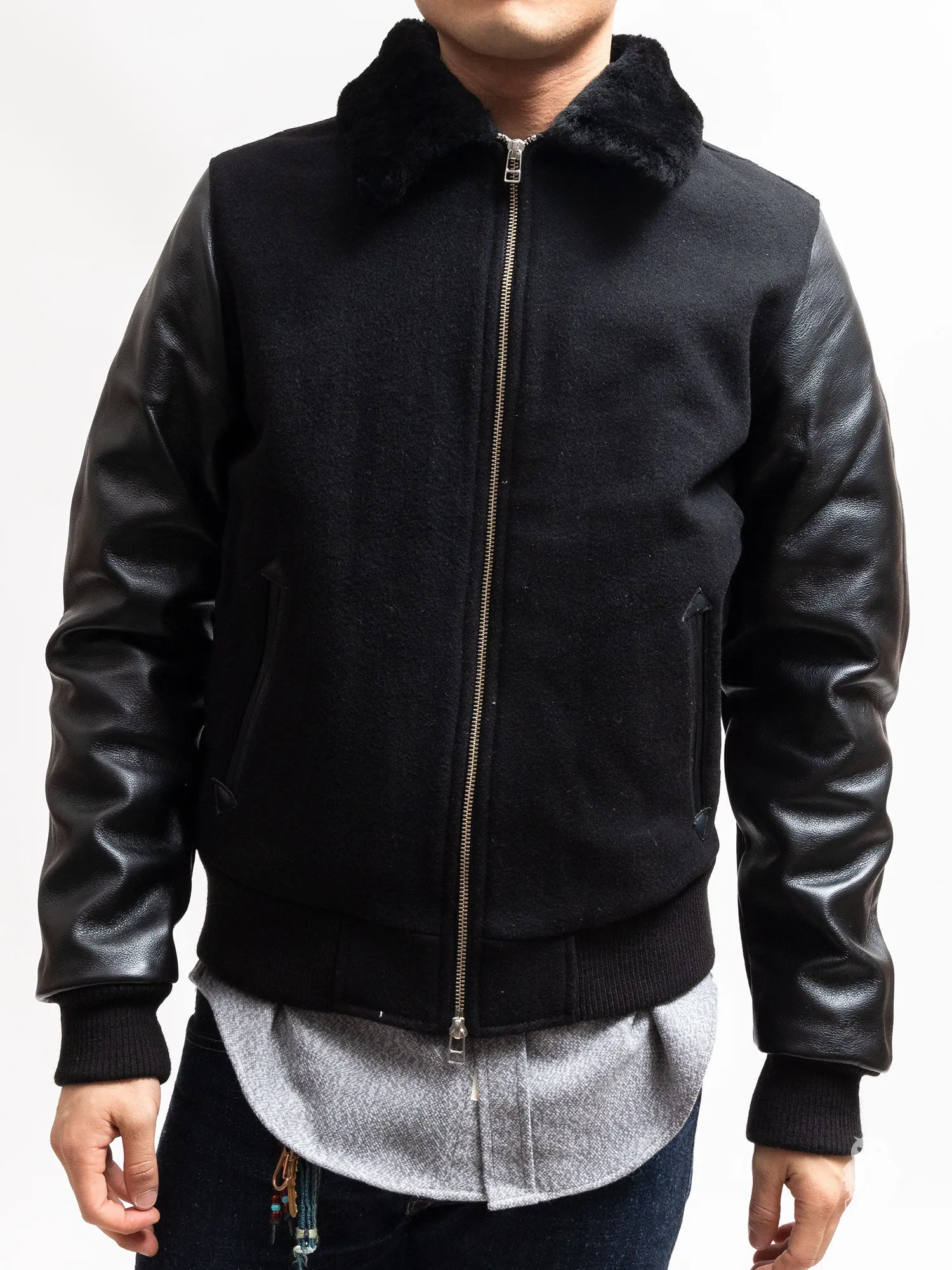 Aviator Jacket in Double Black