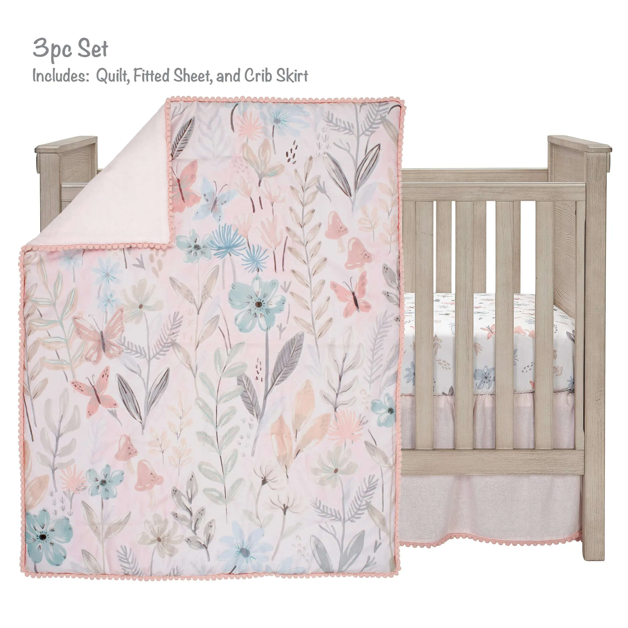 Baby Blooms 3-Piece Crib Bedding Set