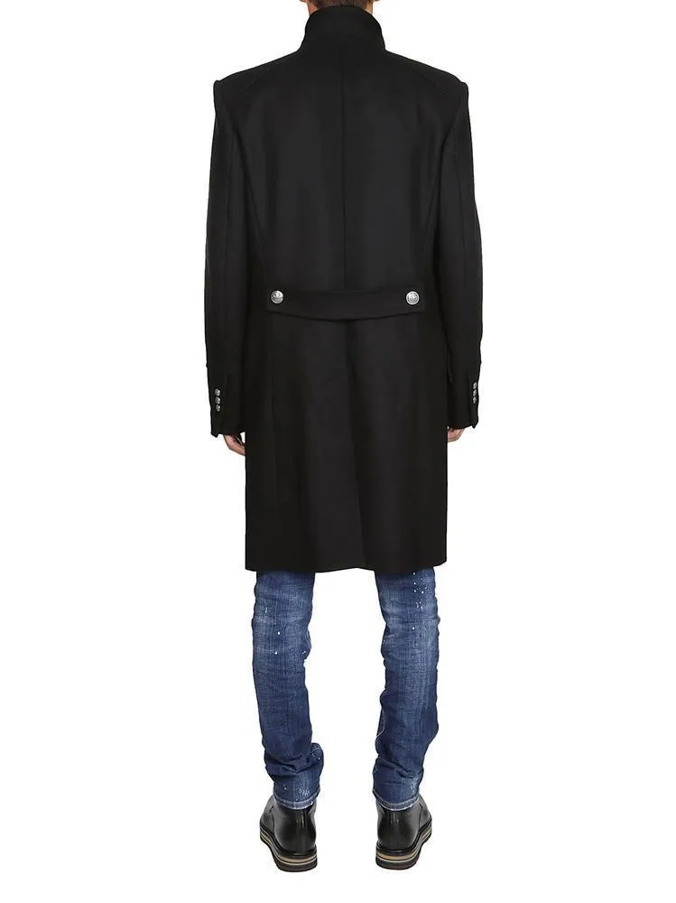 Balmain Double Breasted Turtleneck Coat