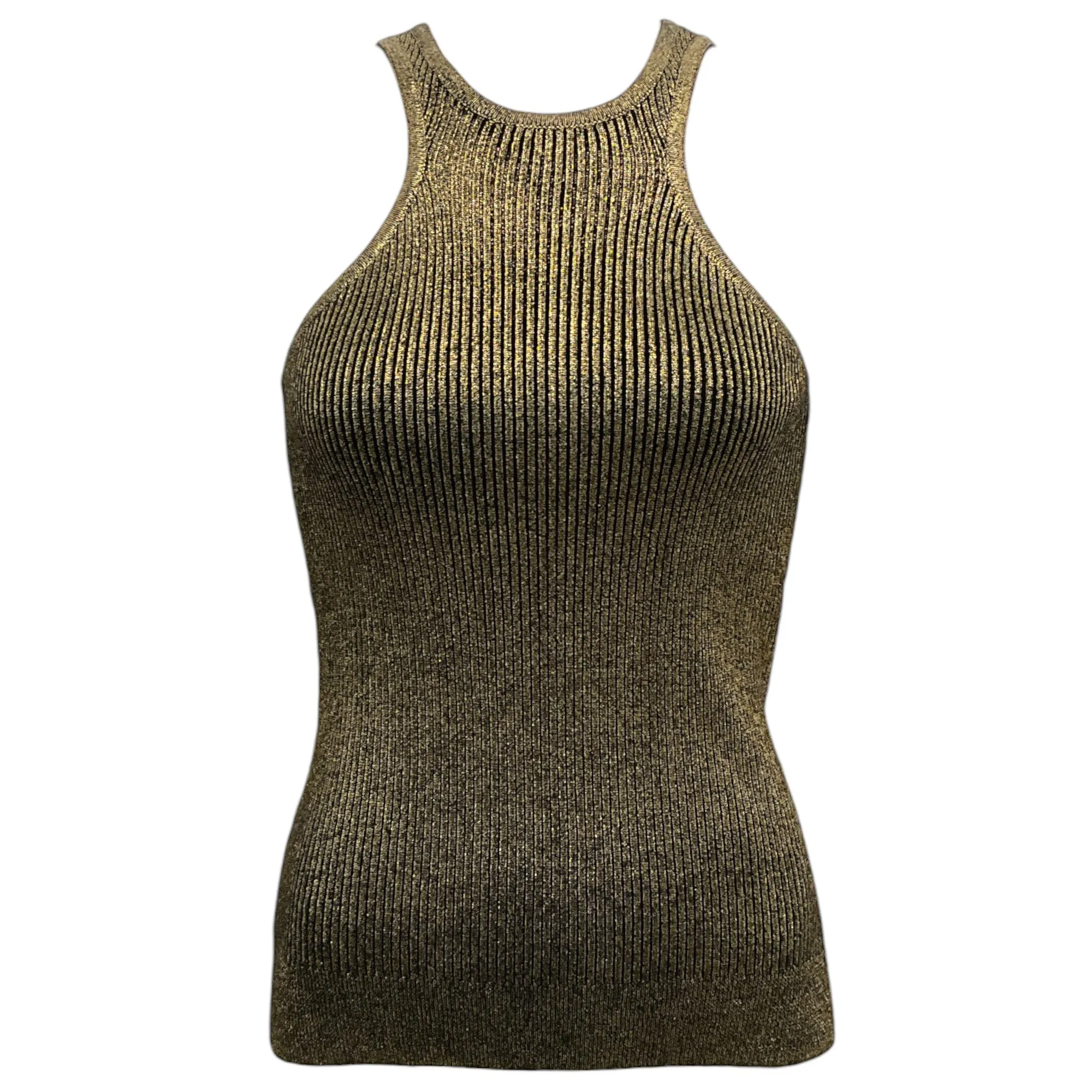 Barbara Bui Black / Gold Knit Shimmer Tank