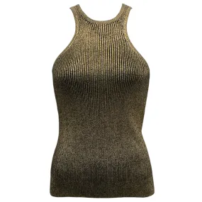 Barbara Bui Black / Gold Knit Shimmer Tank