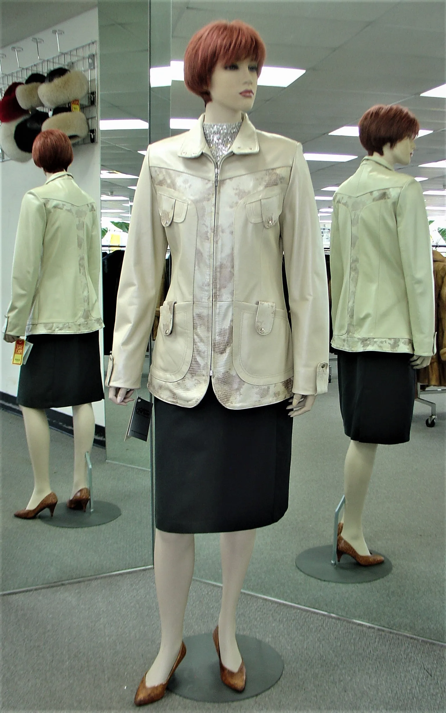 Beige Lamb Leather Jacket