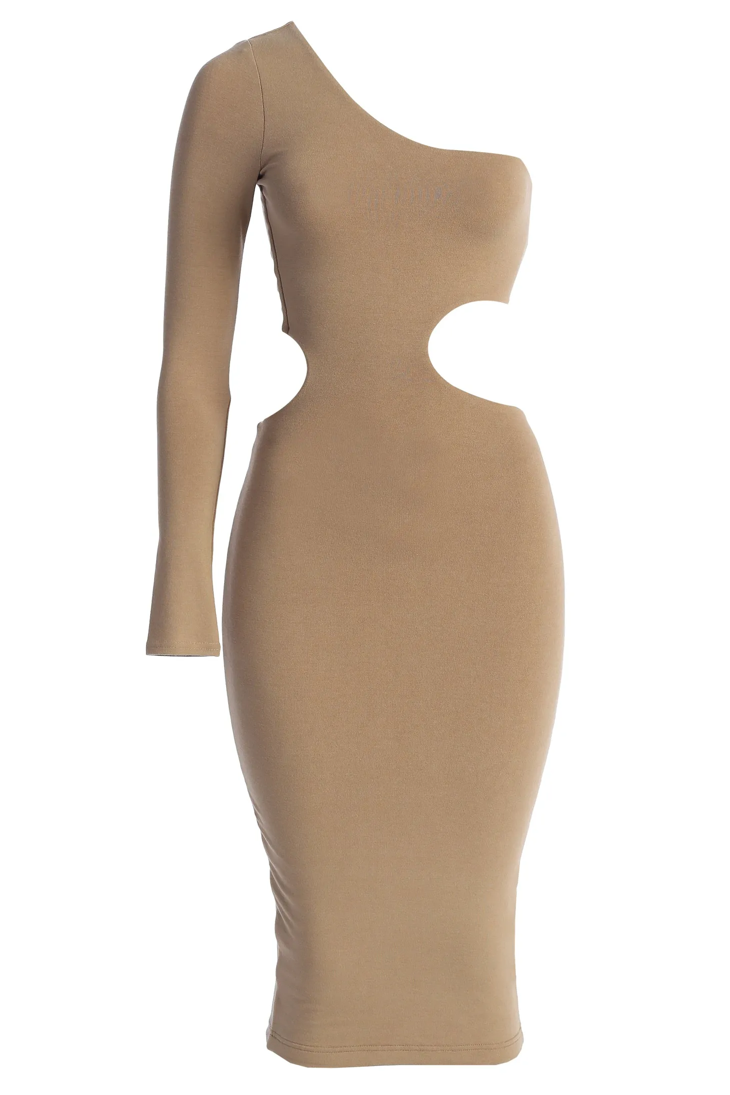 Beige Yours Truly Midi Dress