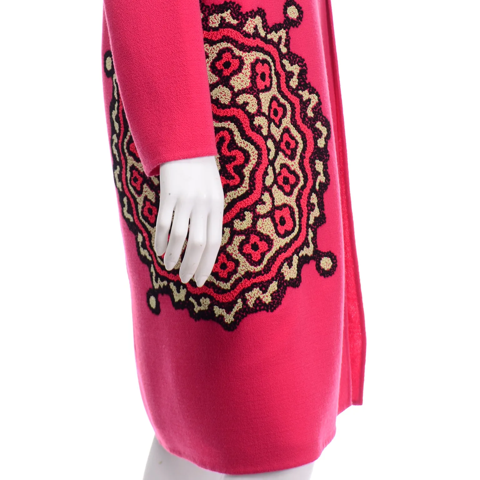 Bill Blass Vintage Pink Dress and Embroidered Coat Suit