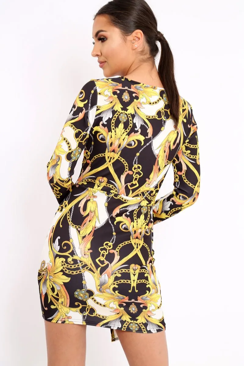 Black Chain Print Dress - Hollee