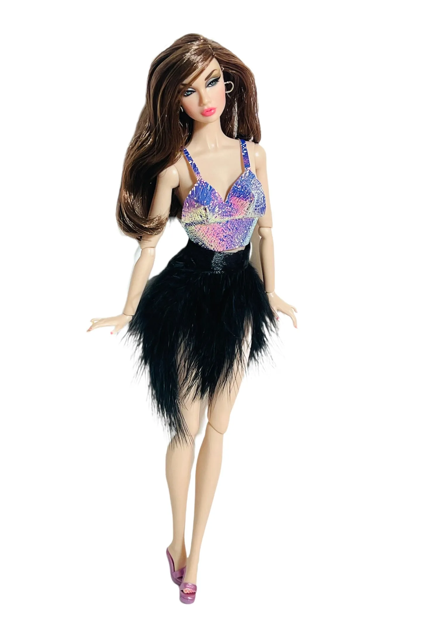 Black feather Skirt for Barbie