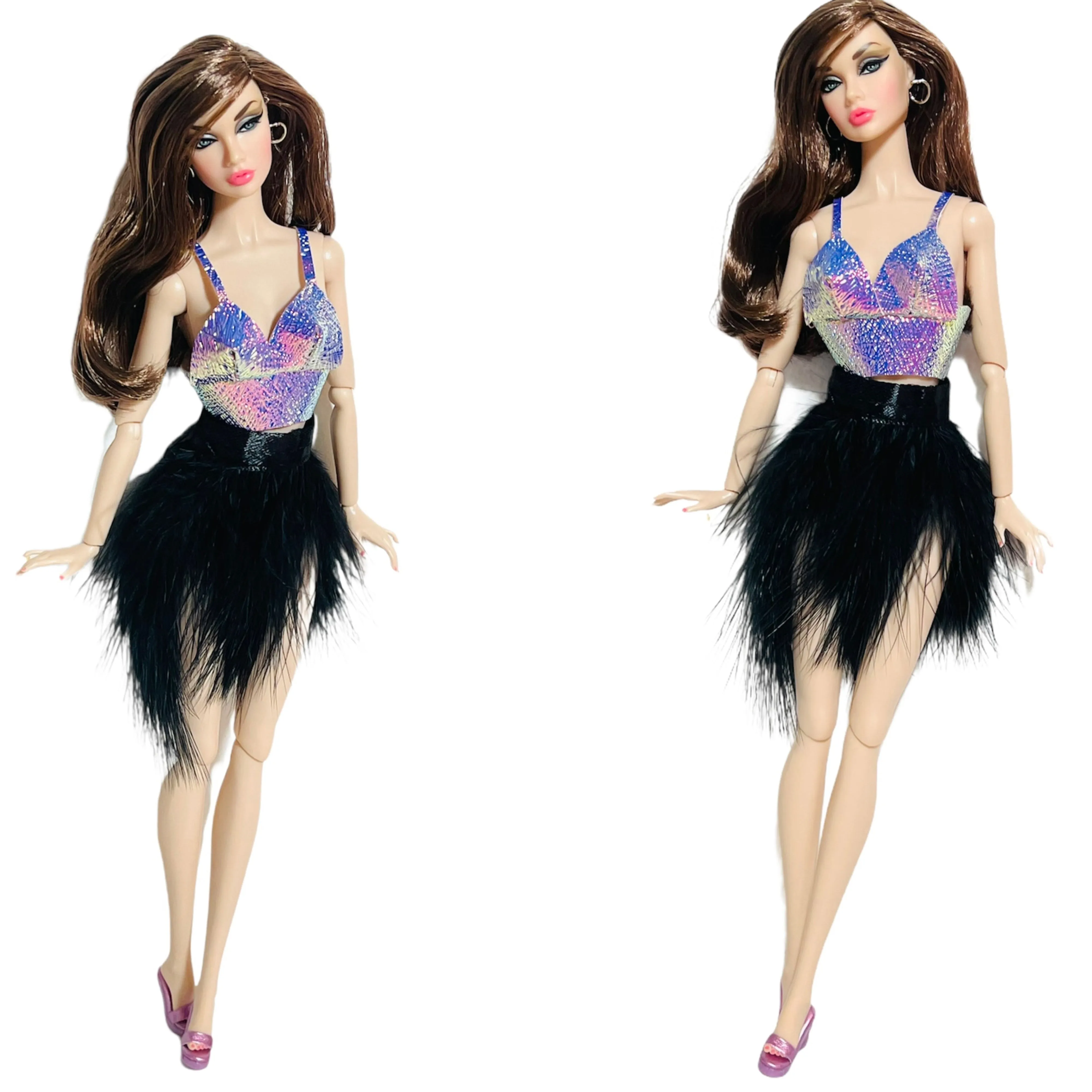 Black feather Skirt for Barbie