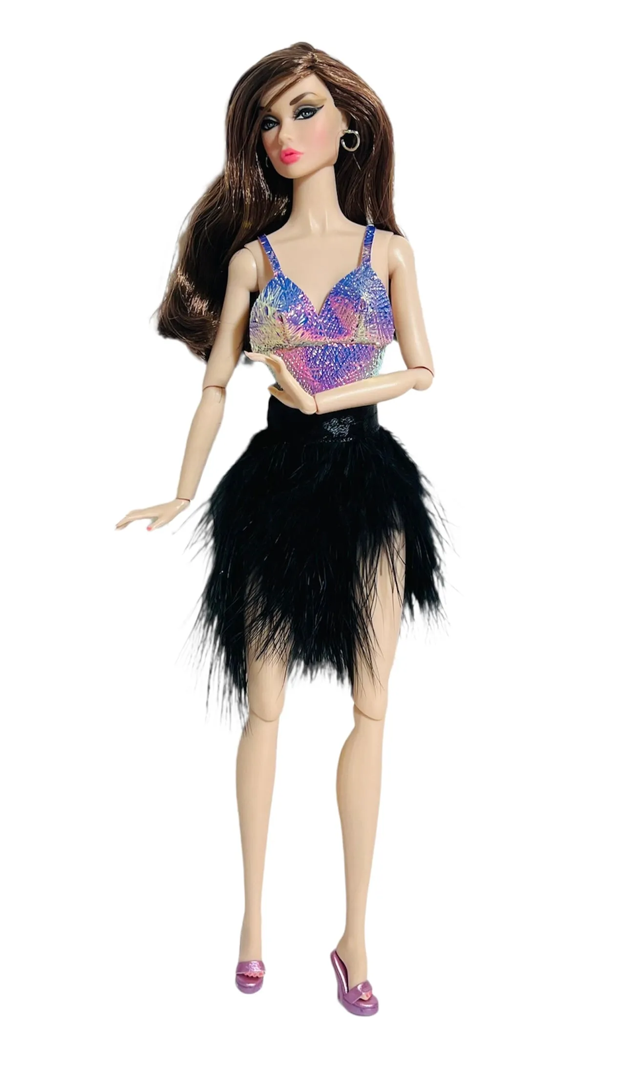 Black feather Skirt for Barbie