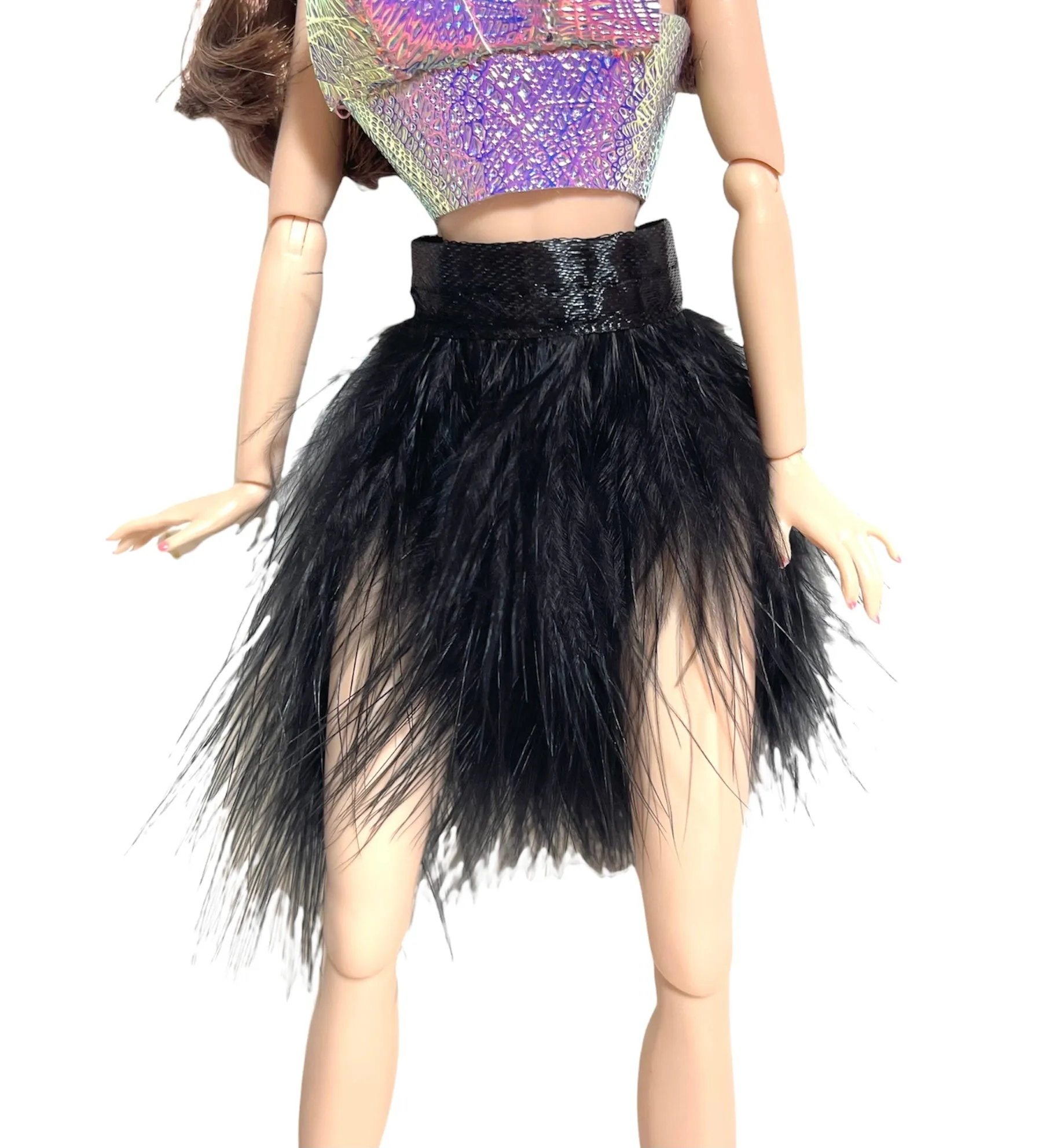 Black feather Skirt for Barbie