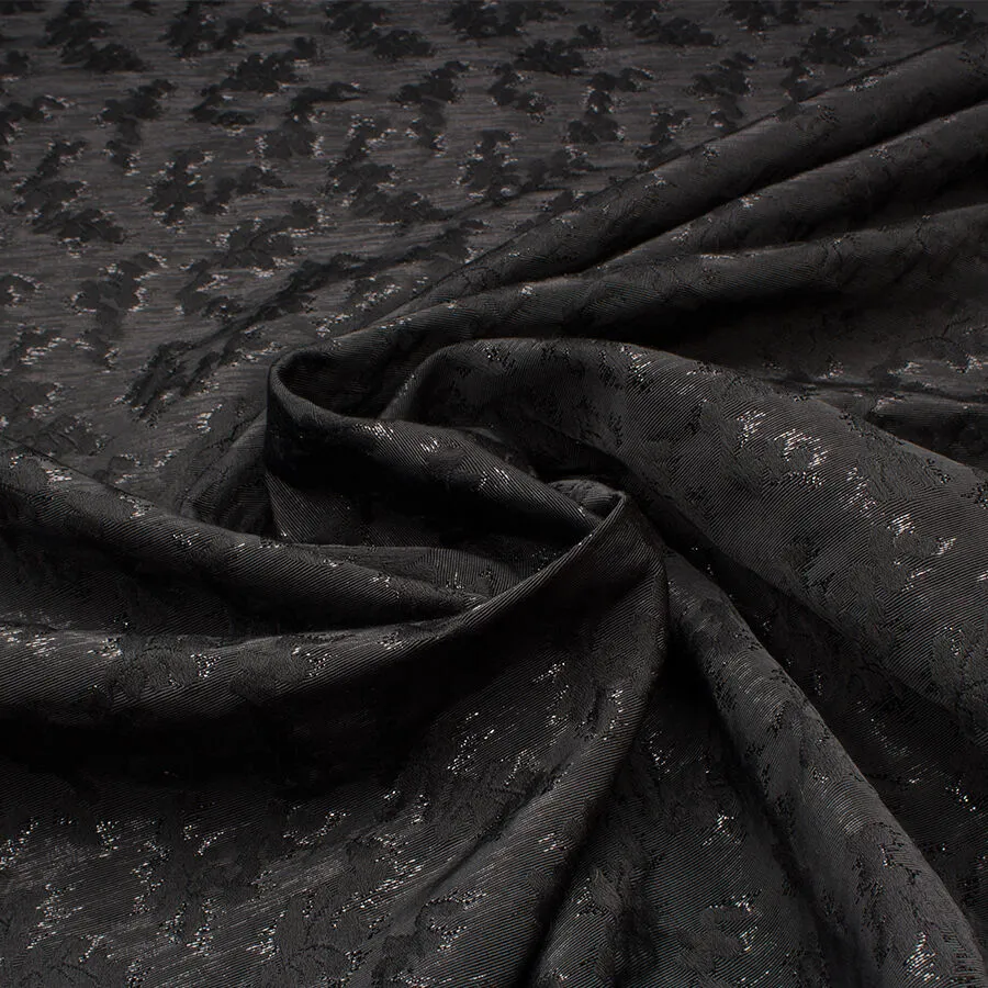 Black Metallic Jacquard Brocade