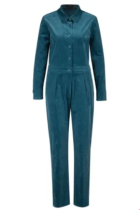 Blauw jumpsuit van katoen | Zilch jumpsuit petrol