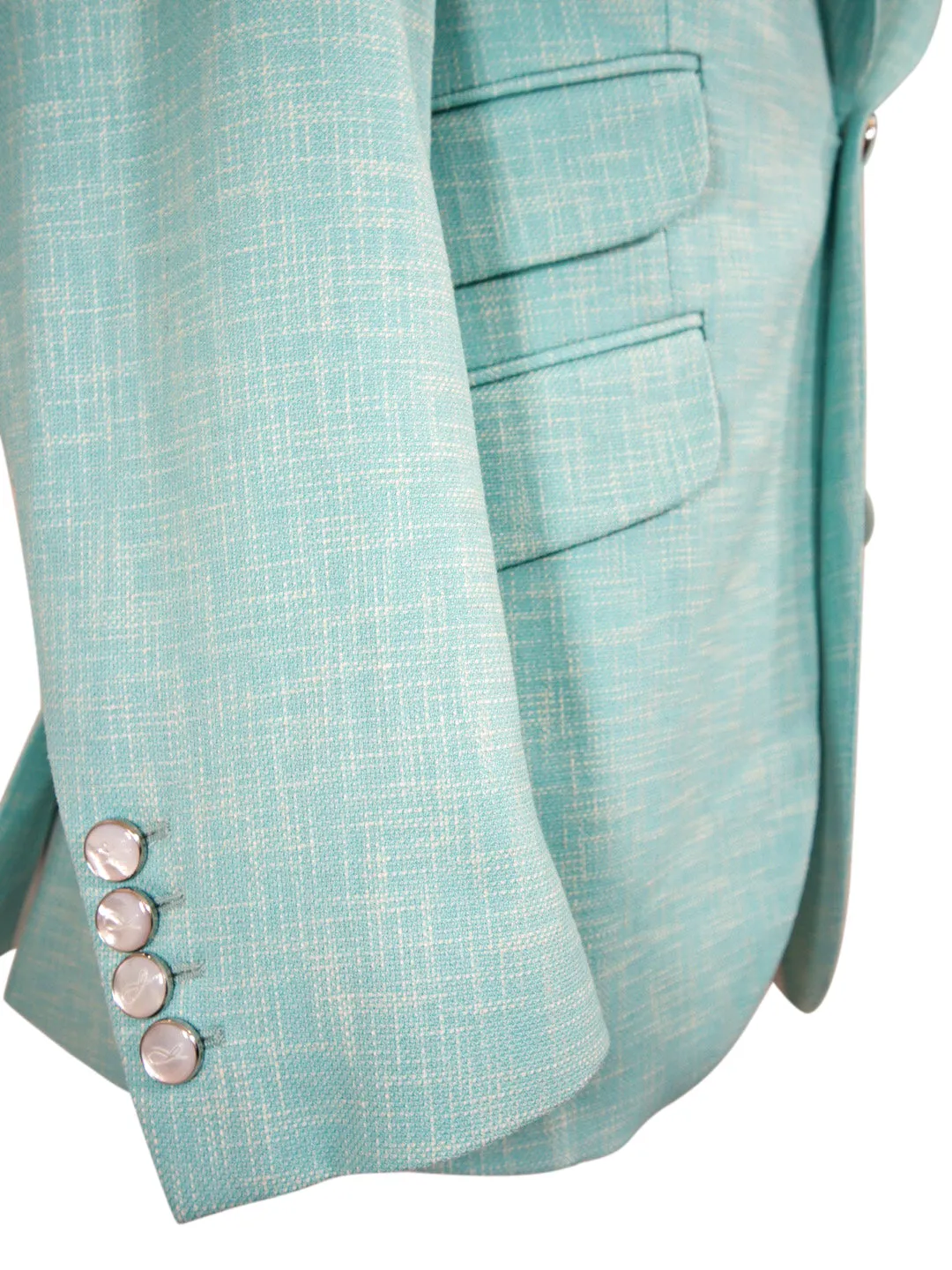 Blu Ciano Lino Tweed Jacket