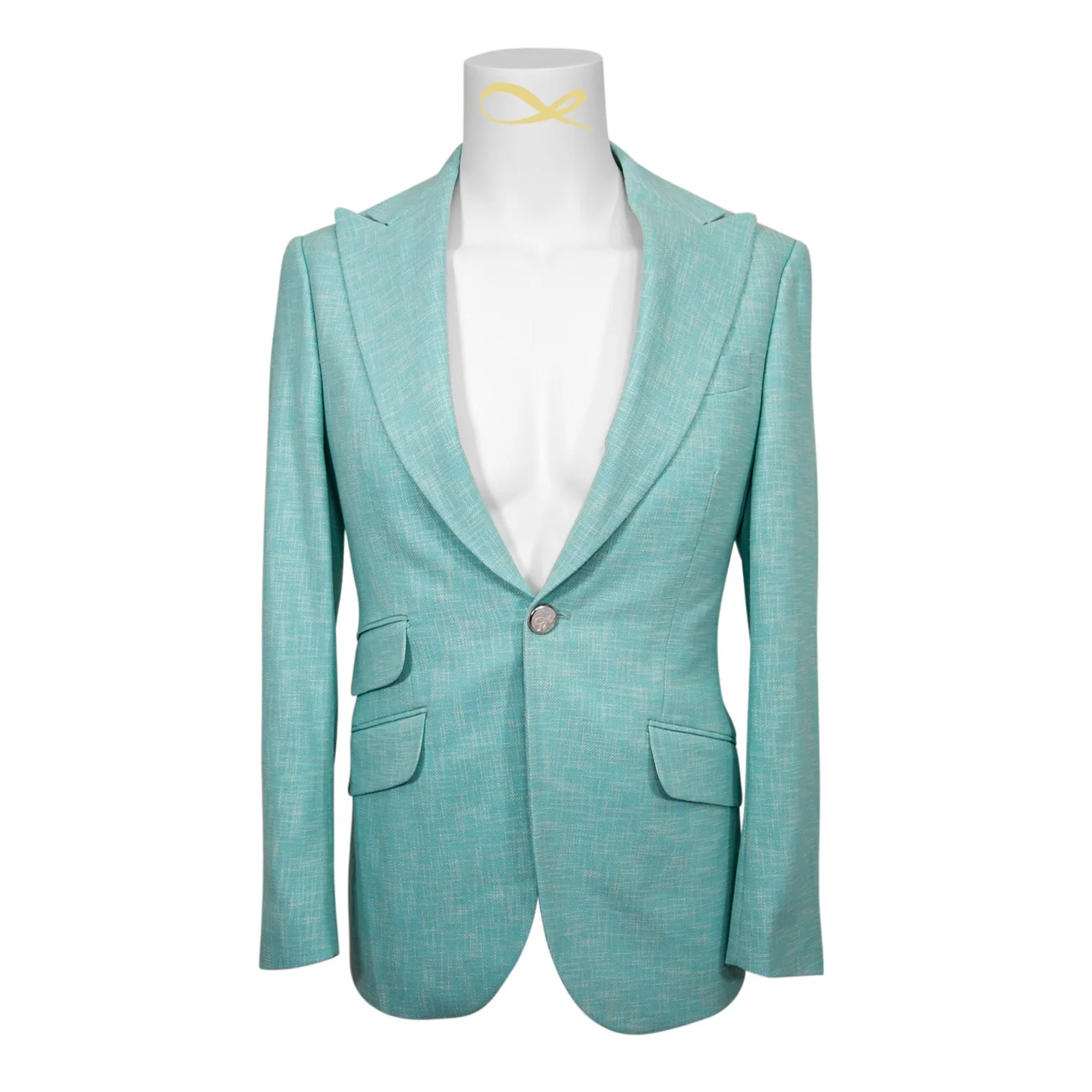 Blu Ciano Lino Tweed Jacket