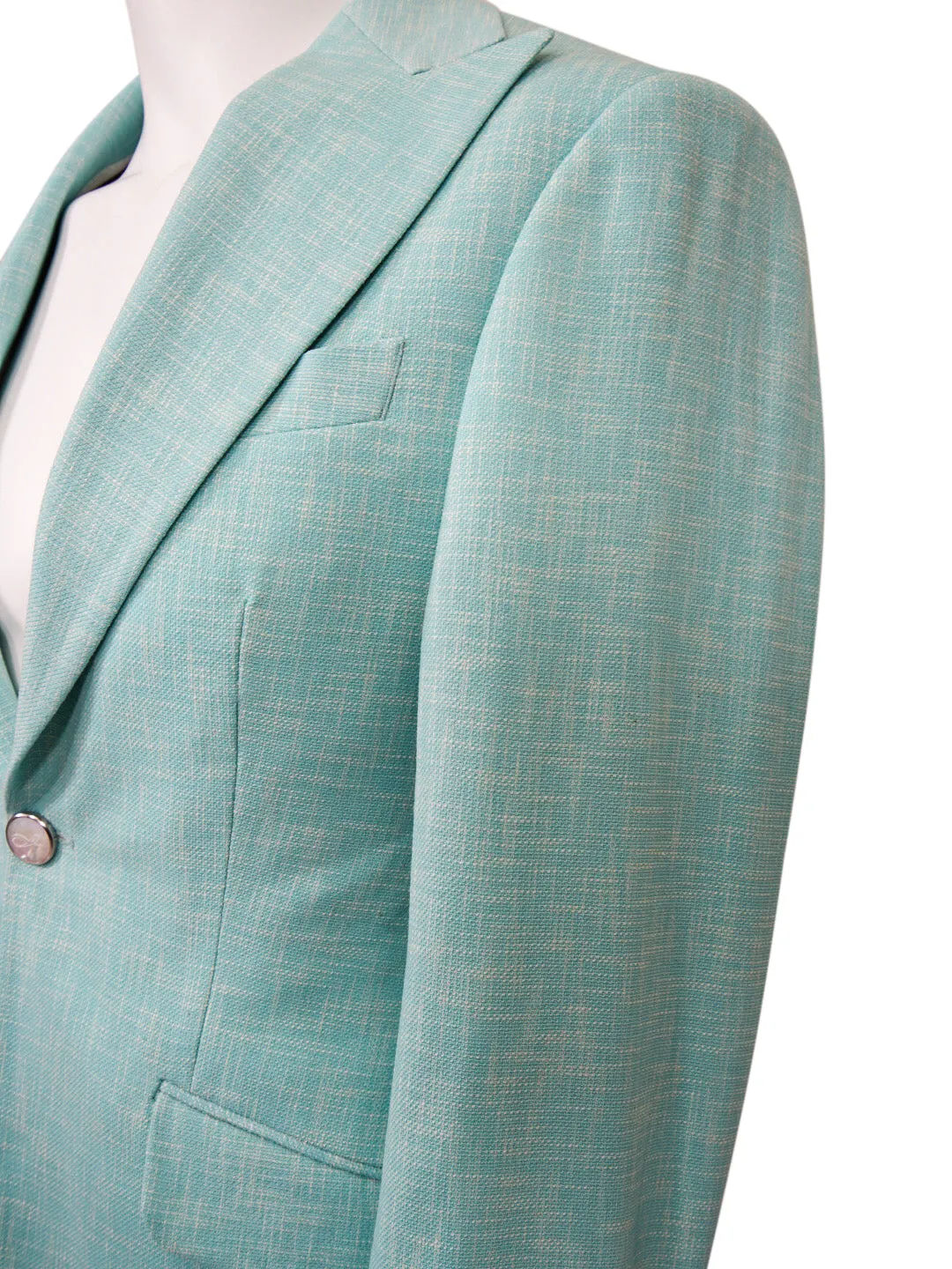 Blu Ciano Lino Tweed Jacket