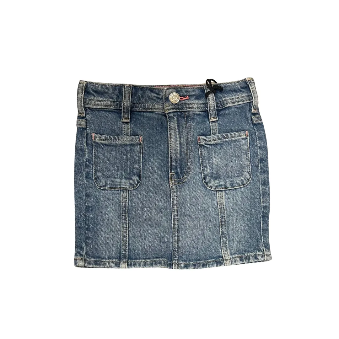 Blue Denim Straight Skirt