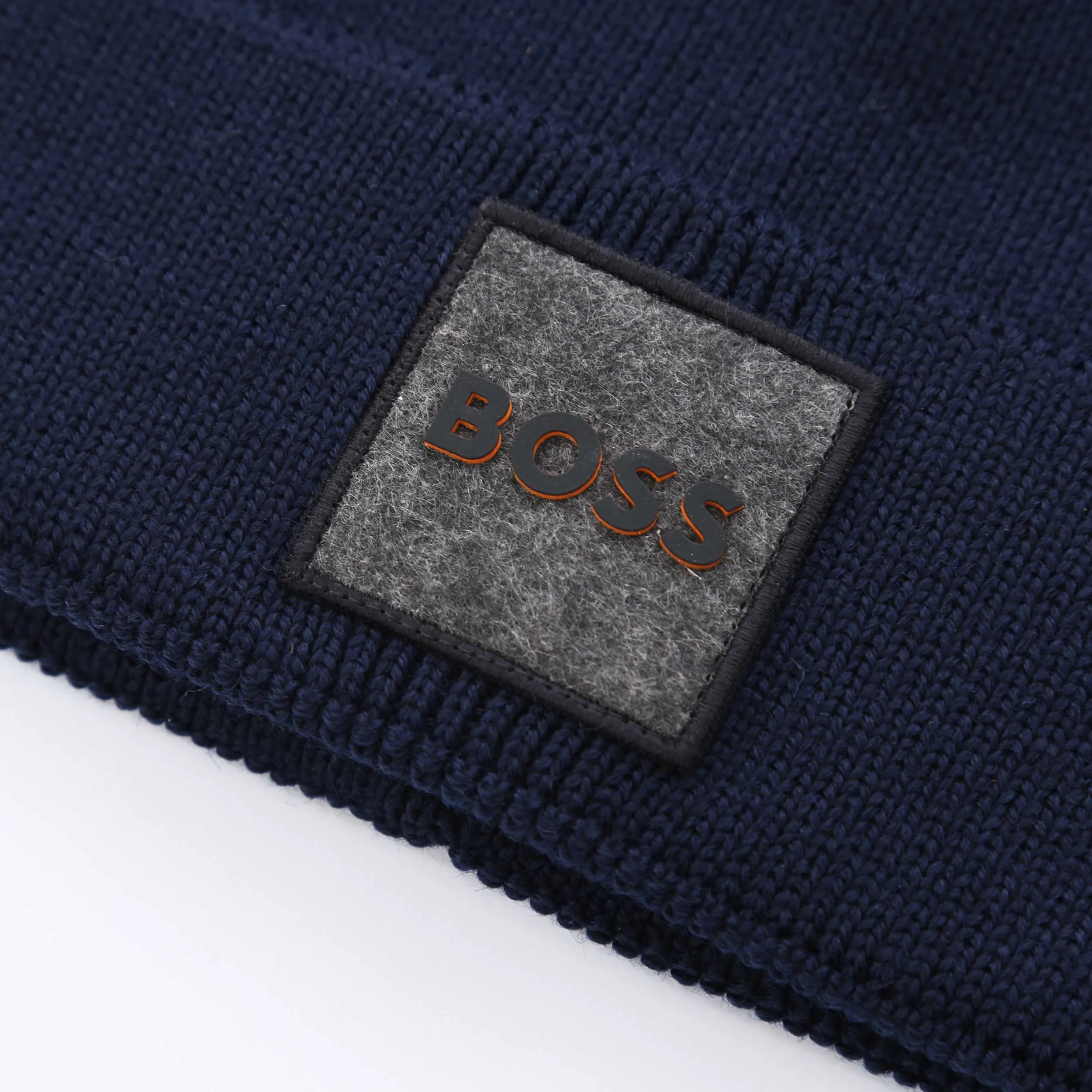 BOSS Foxxy Beanie Hat in Navy