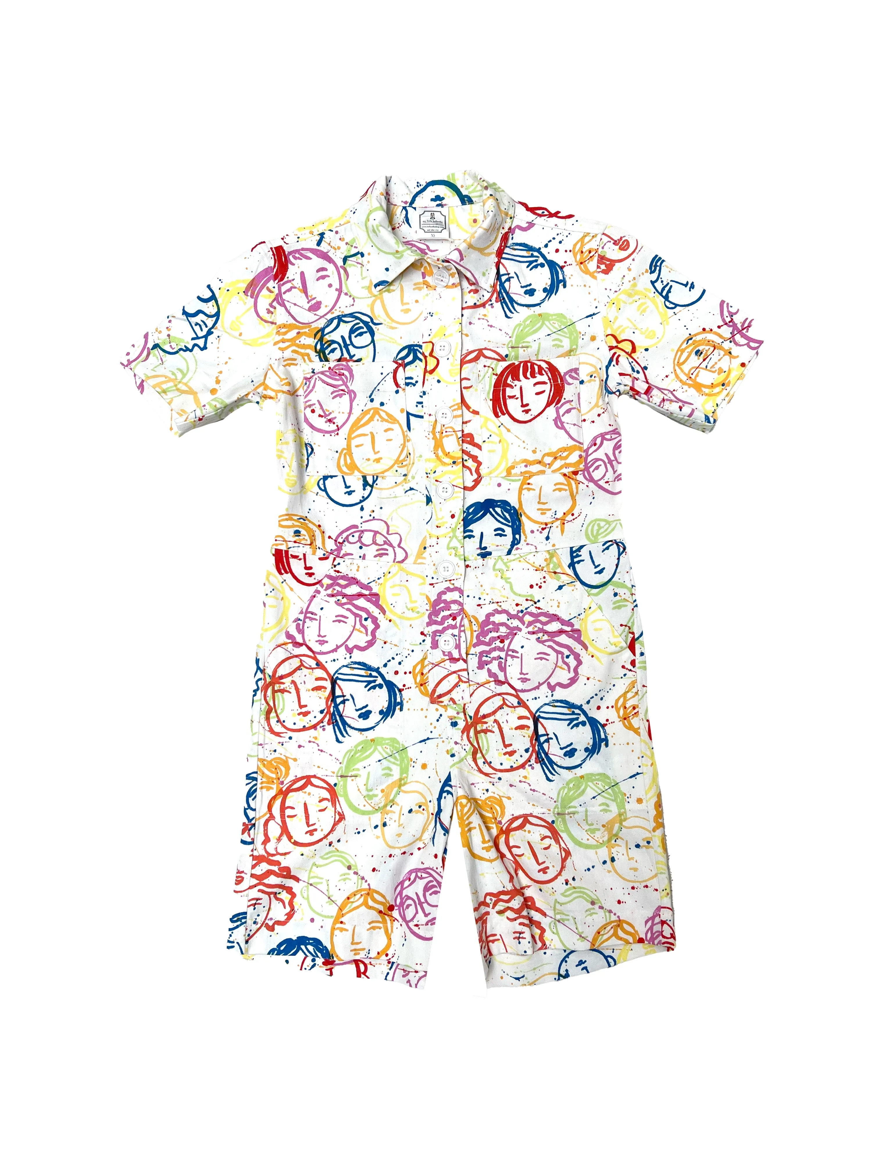 Bowie Romper | Shortalls | Shorts Jumpsuit | Rainbow Faces Romper