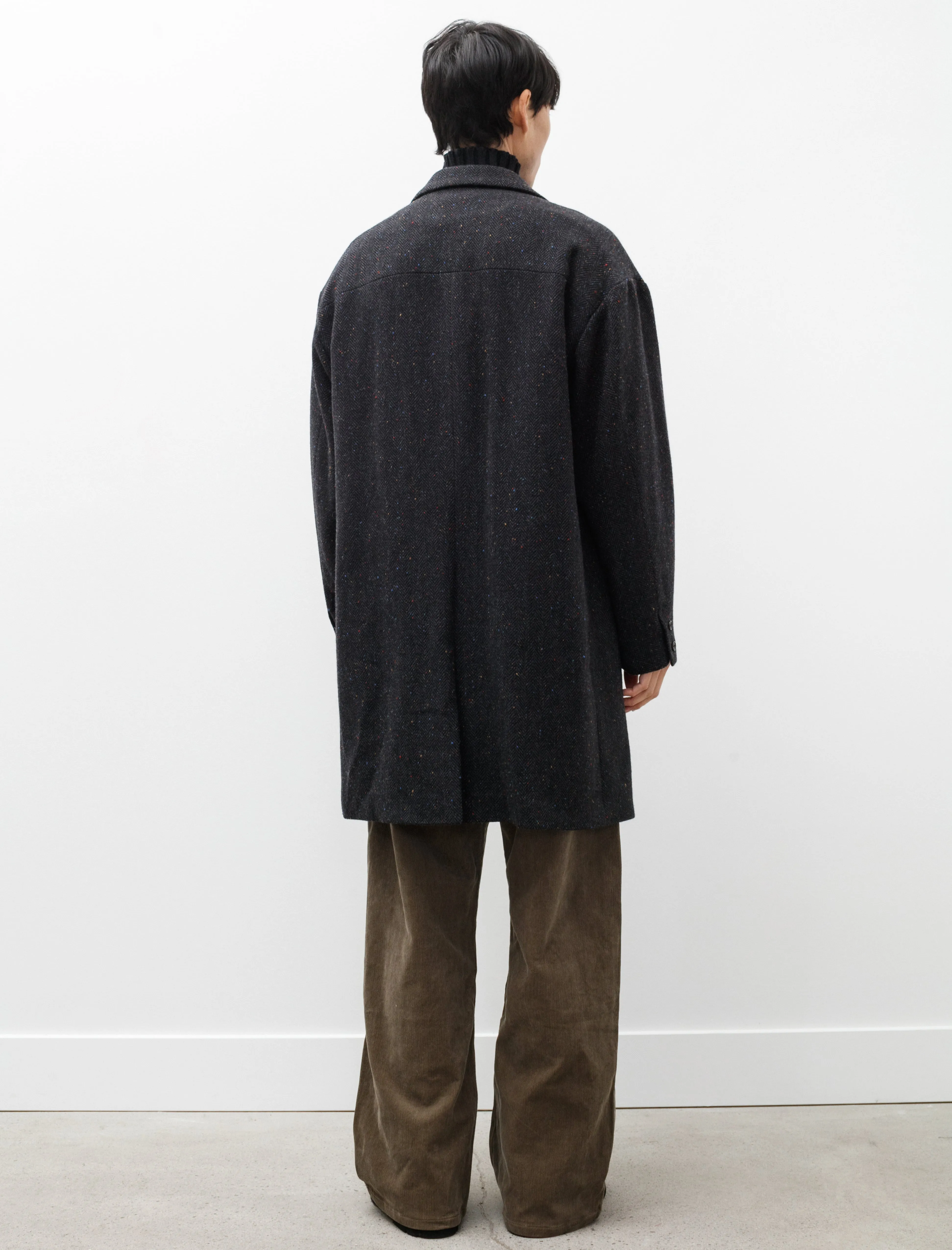 Caban Coat B Dark Charcoal Wool