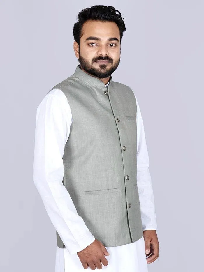 Cambridge Blue Handwoven Cotton Modi Jacket