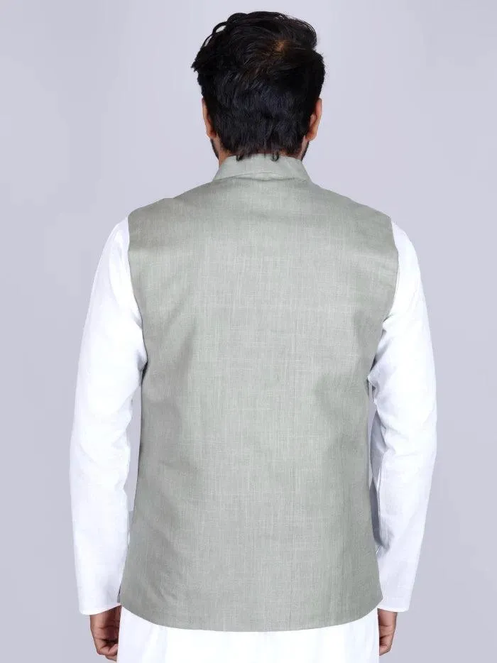 Cambridge Blue Handwoven Cotton Modi Jacket