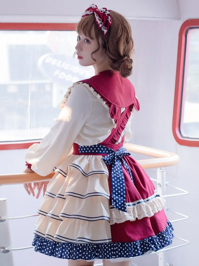 Candy Bear ~ Sweet Lolita Skirt Polka Dot Short Suspender Skirt