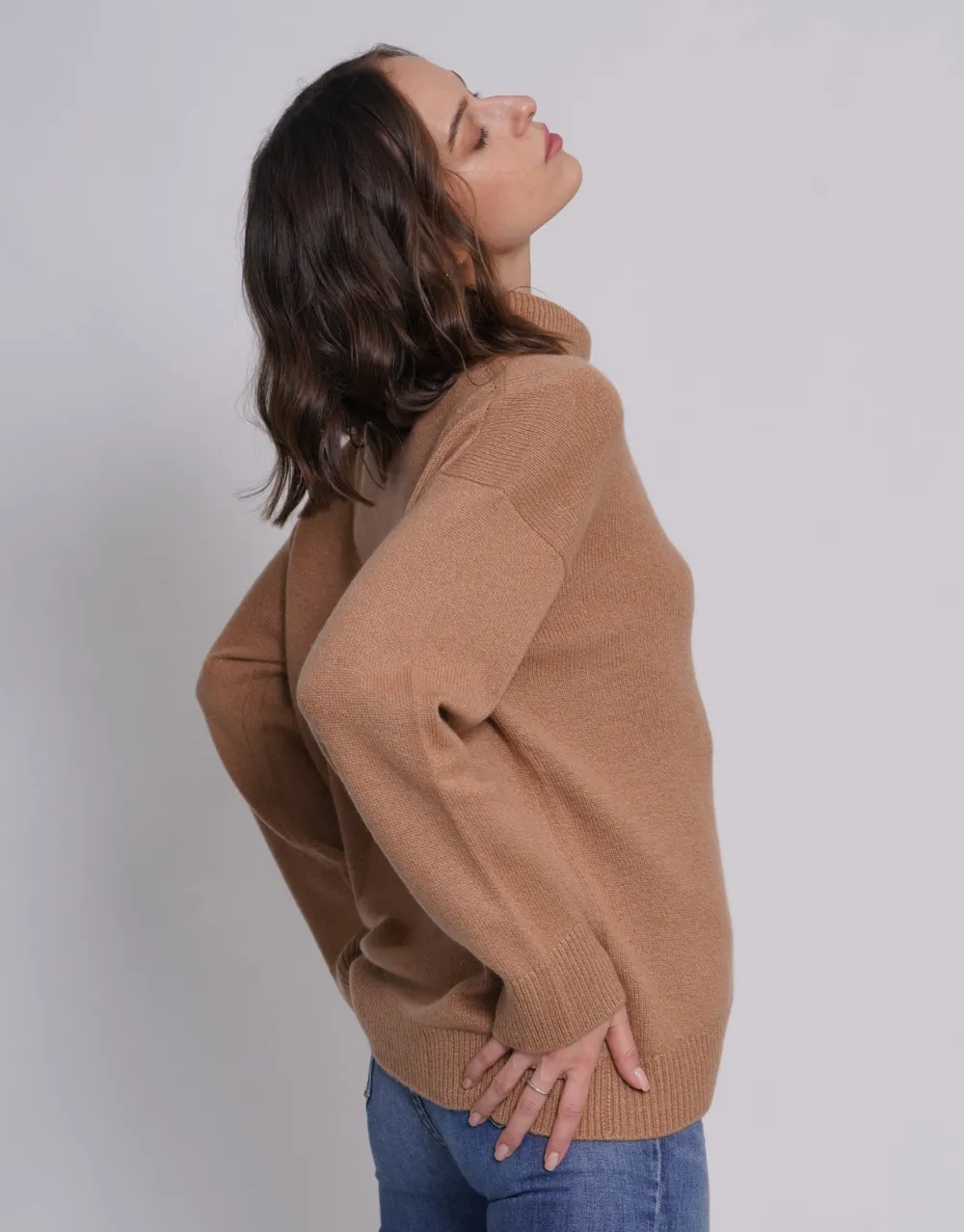 Cashmere Turtleneck Pullover in Camel