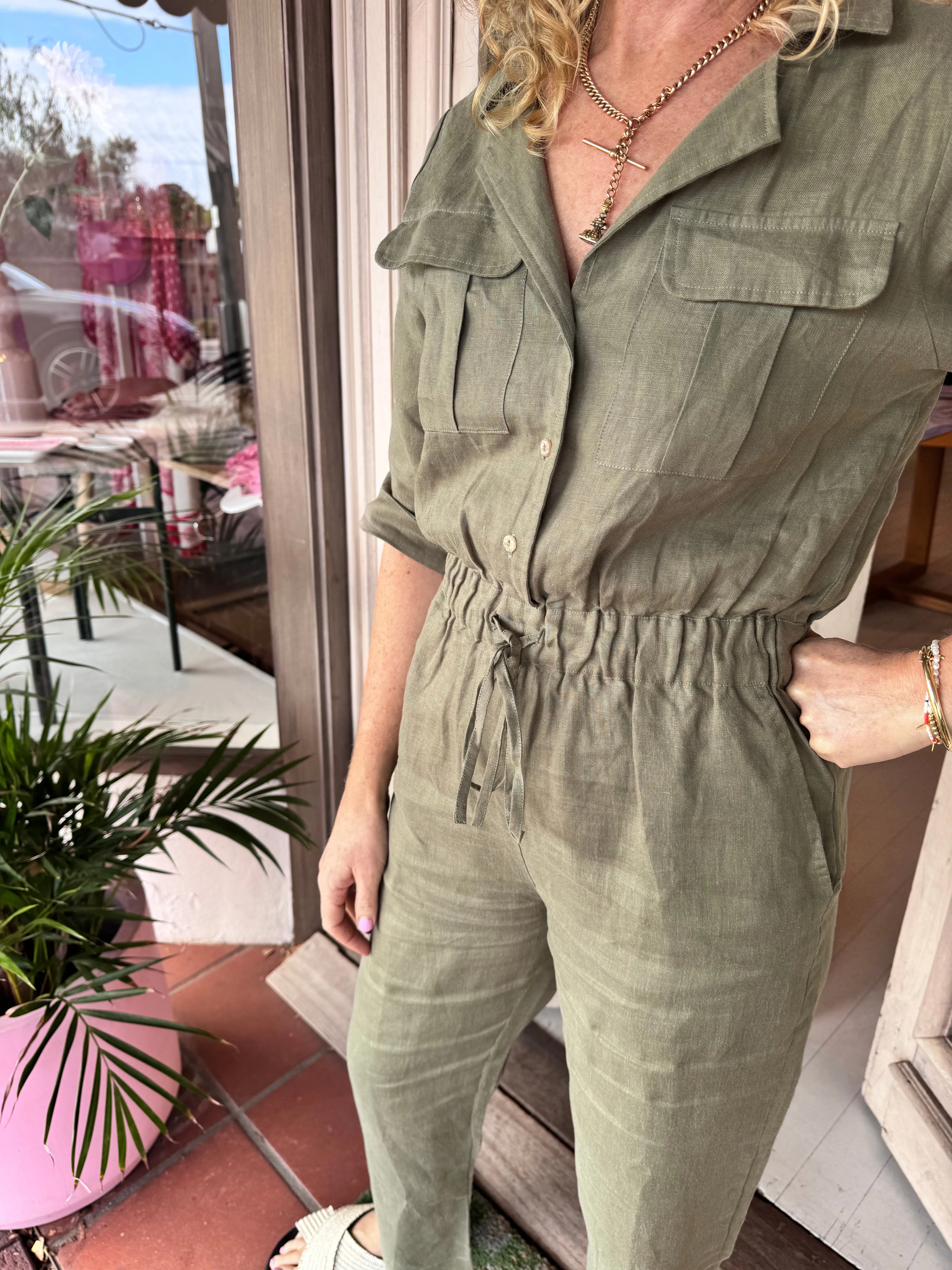 CELINE JUMPSUIT | Army Green